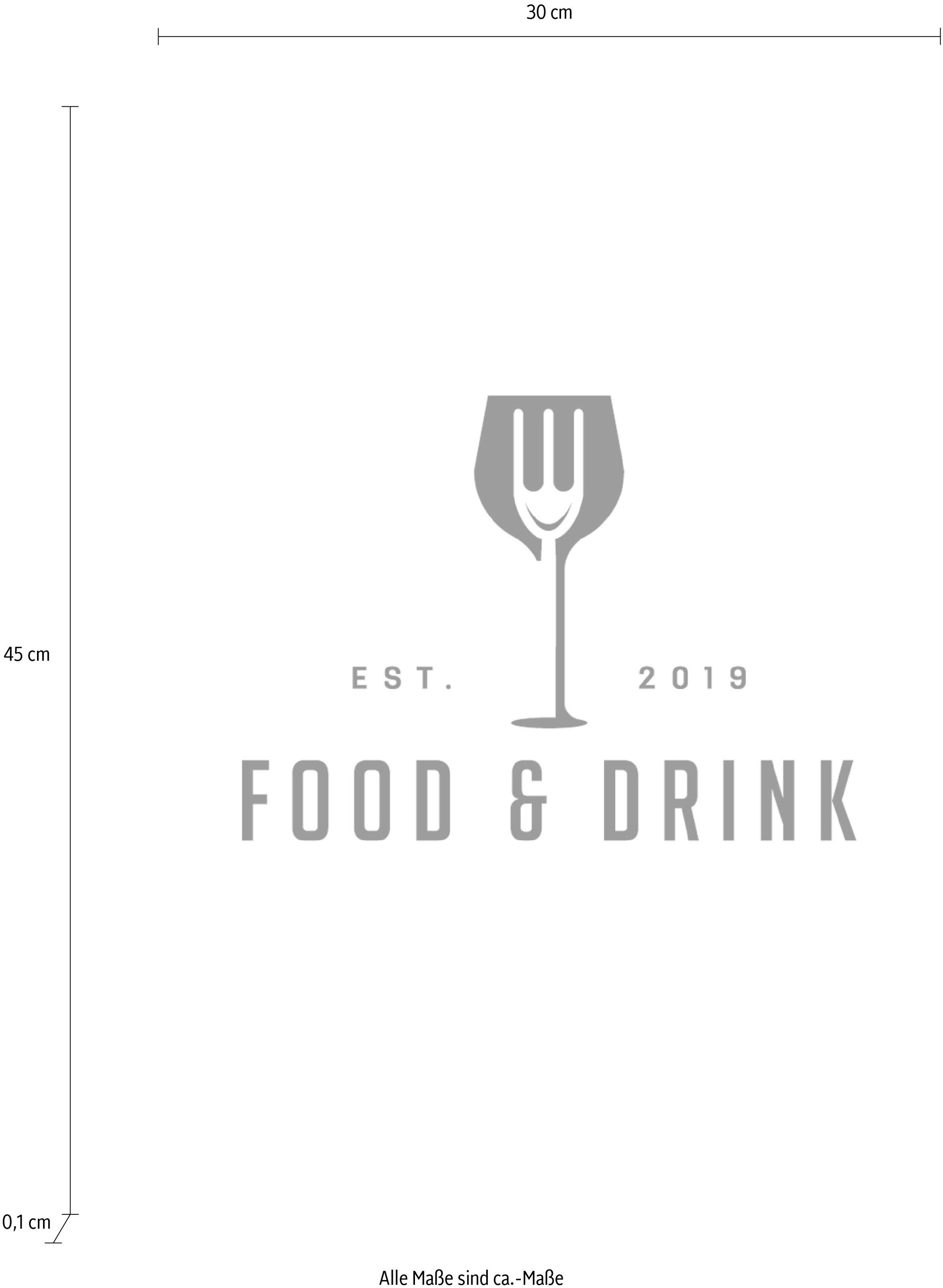 queence Wanddekoobjekt "FOOD & DRINK", Stahlschild, Blechschild, Spruch, Wi günstig online kaufen