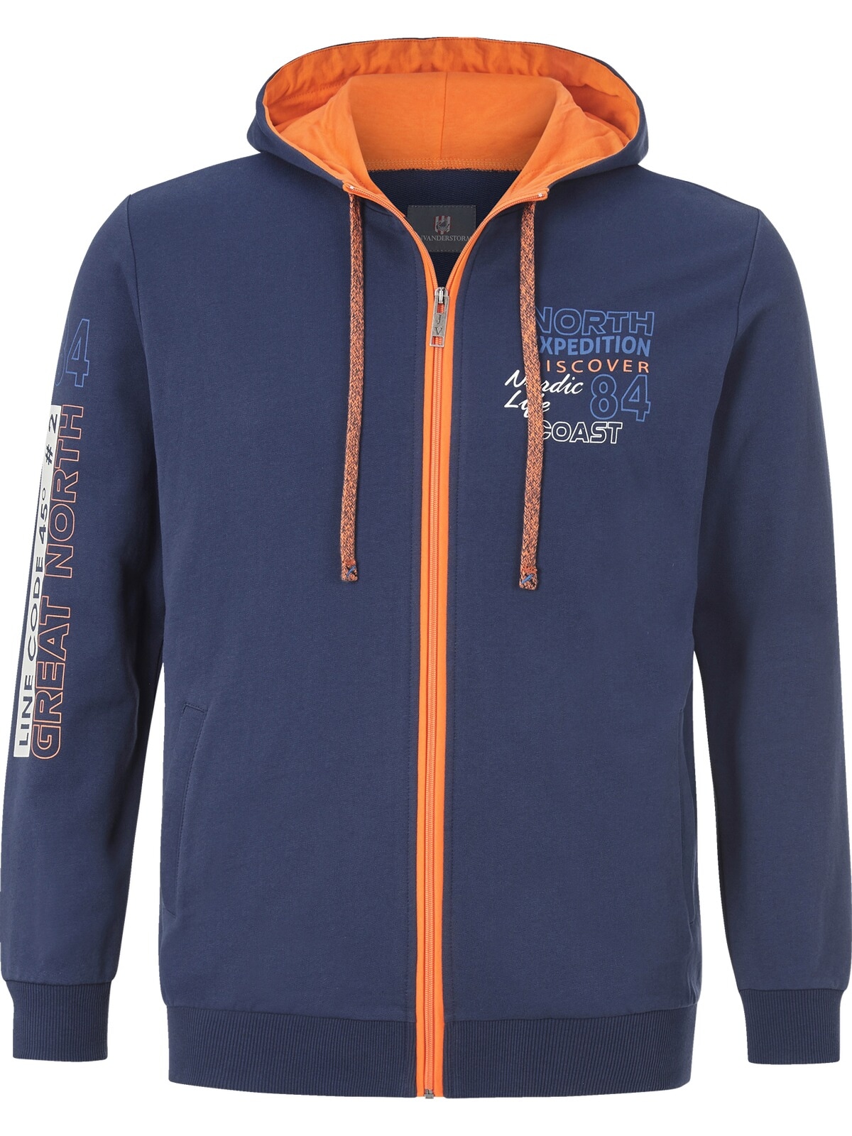 Jan Vanderstorm Kapuzensweatjacke »Sweatjacke RODERICH«, aus atmungsaktiver Baumwolle