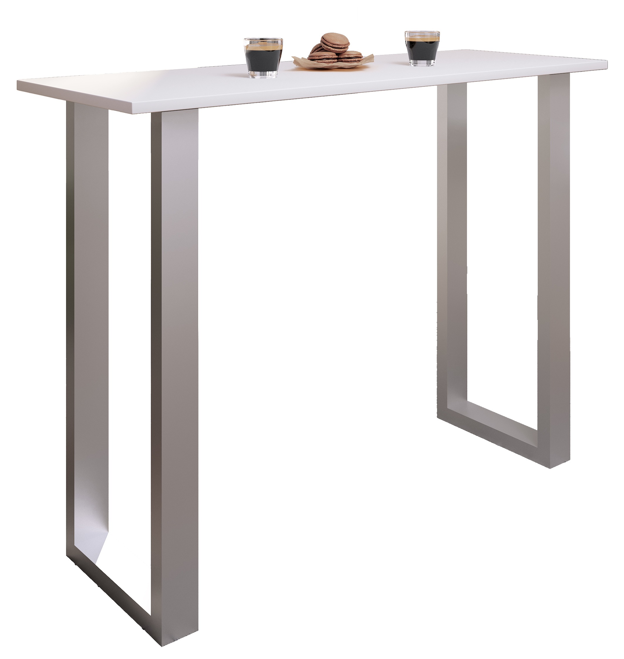 Bartisch VCM "Holz Bartisch Stehtisch Tisch Tresen Xona 140x50", weiß (silber, weiß), B:140cm T:50cm, Tische, Bartisch