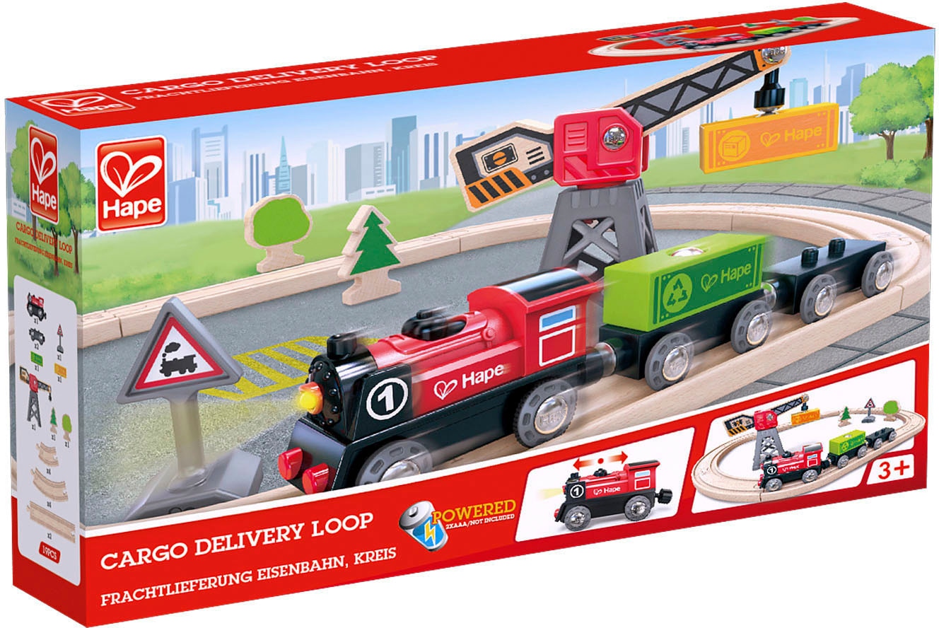 Hape Spielzeug-Eisenbahn »Eisenbahn-Set Fracht«, (Set)