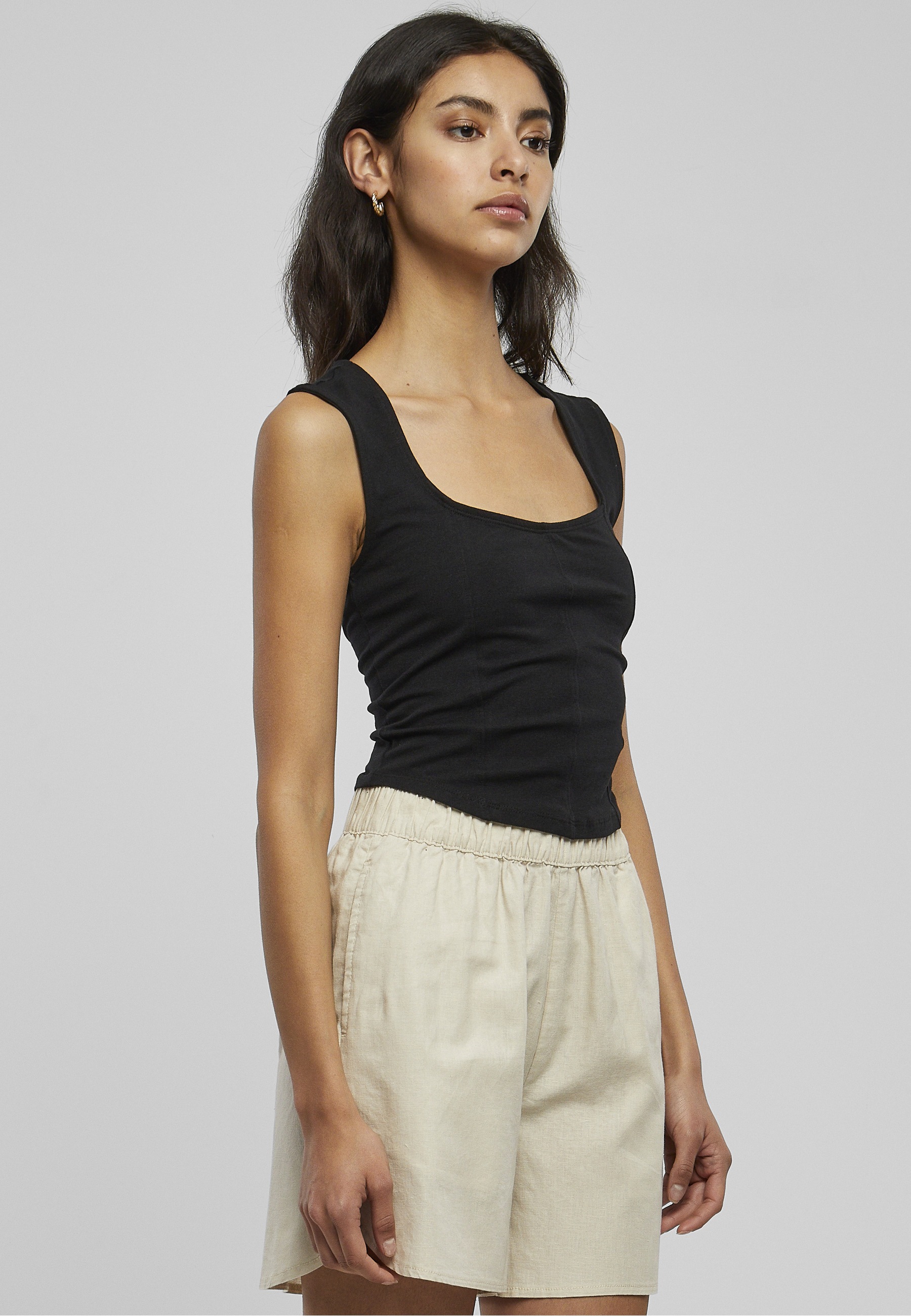 URBAN CLASSICS Muskelshirt »Urban Classics Damen Ladies Short Corsage Top« 1 Stk.