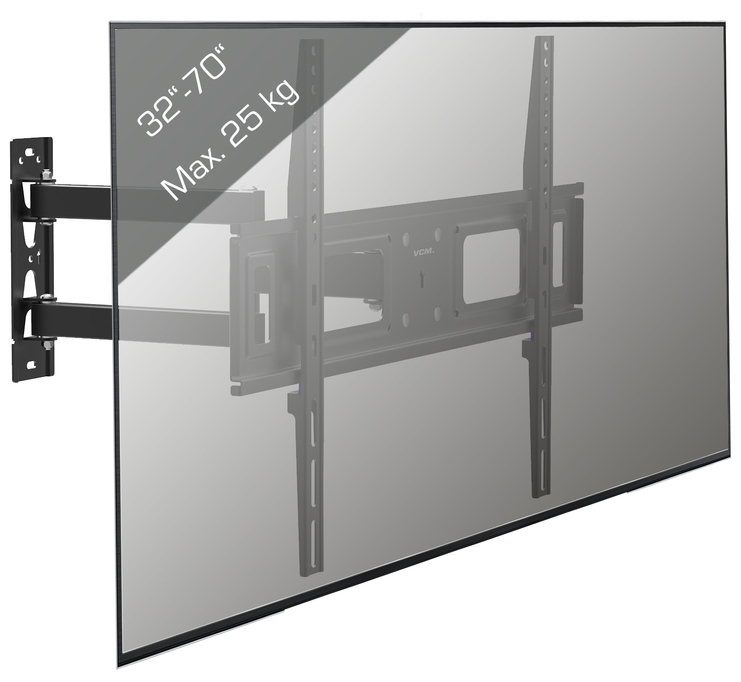 VCM TV-Wandhalterung »VCM Universal TV Halterung | VESA Wandhalterung | Halter ausziehbar schwenkbar neigbar | Belastbarkeit bis zu 25kg - B-SN600«, (VCM SN)