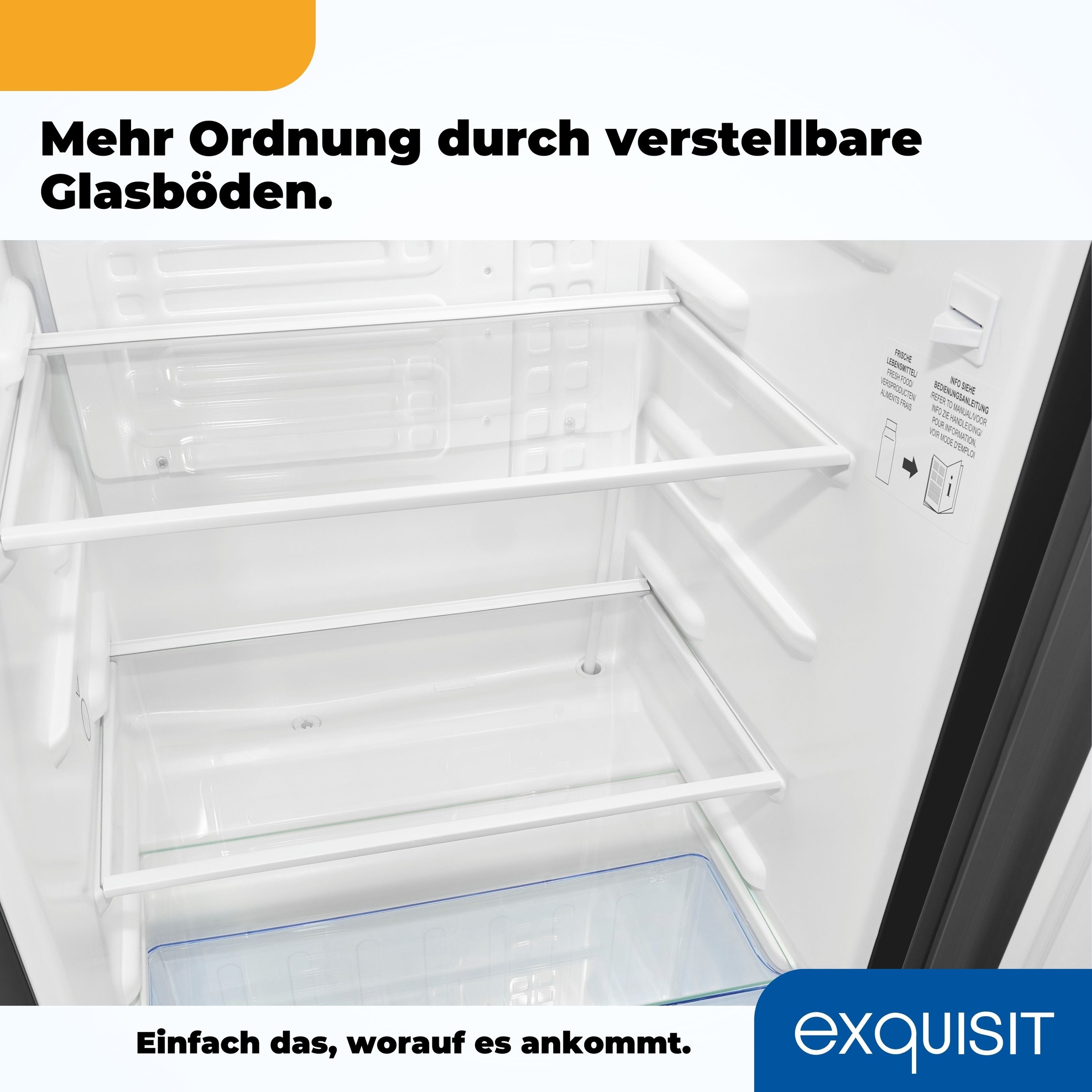 exquisit Vollraumkühlschrank »KS85-V-O91E schwarz«, 76 L Volumen