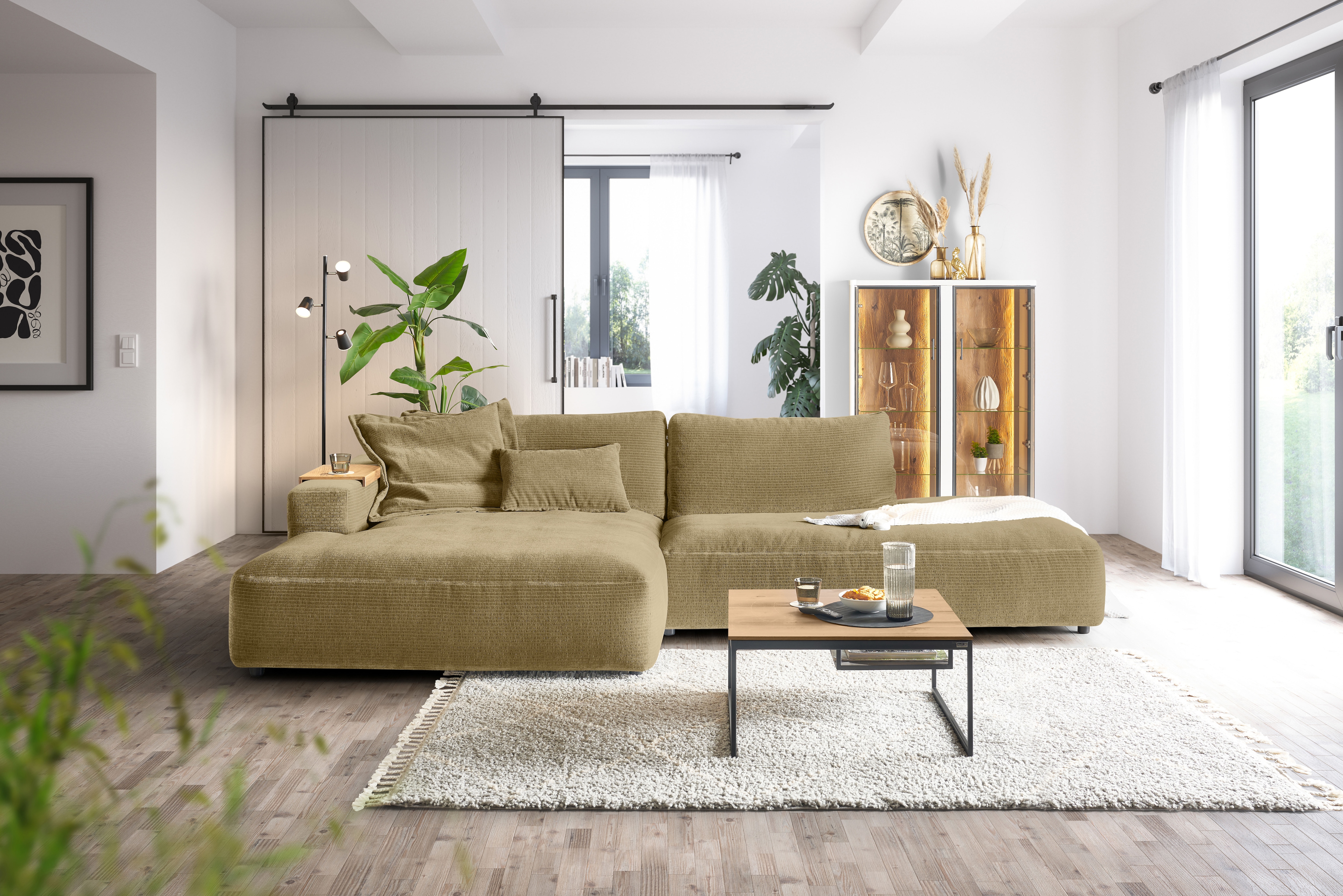 Musterring Ecksofa "Lucia modern und bequem, Breite 330cm, L-Form" verschiedene Farben, großer Longchair mit Armlehne, B330 x T190 cm