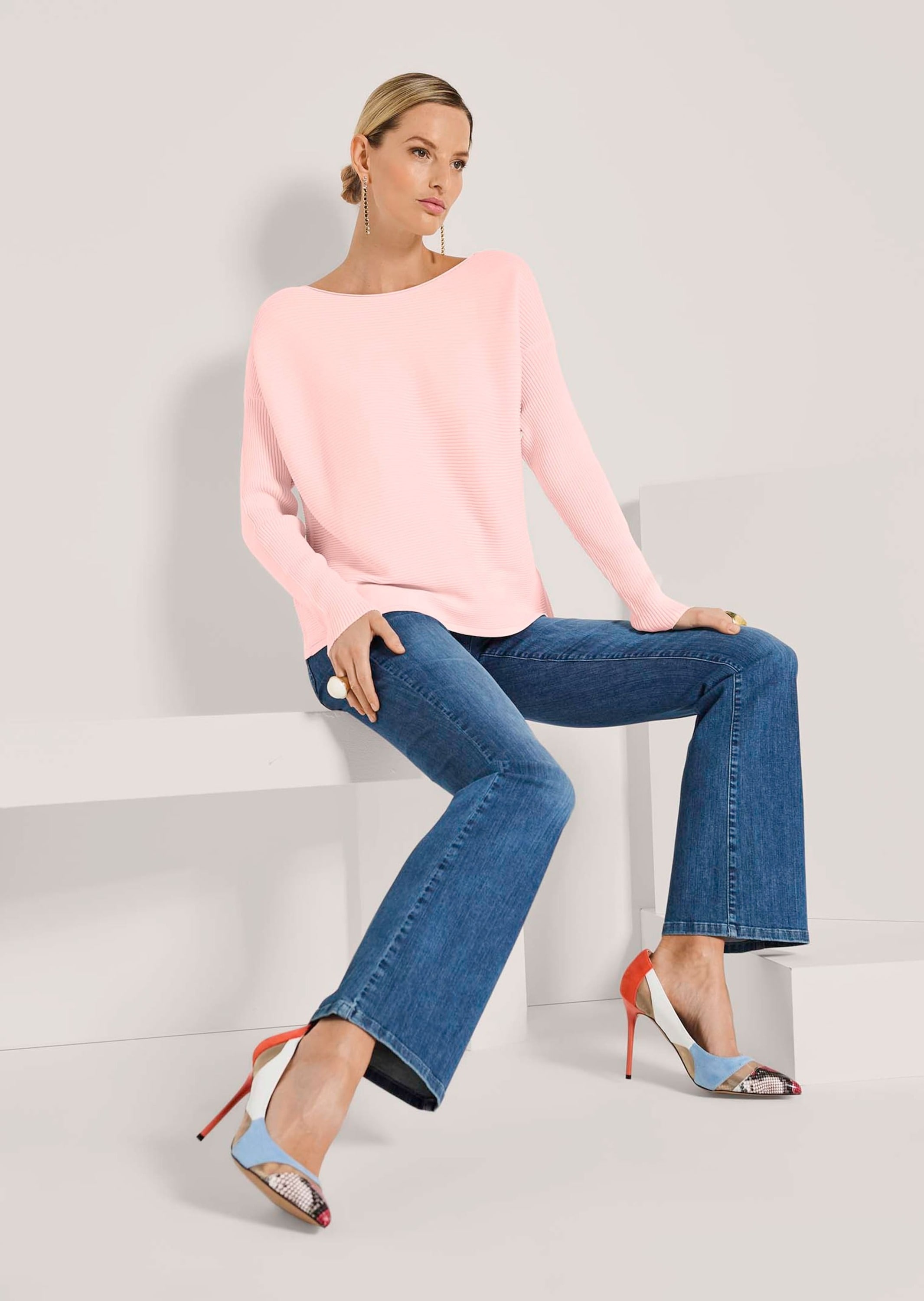 MADELEINE Longpullover »Strickpullover Lässiger Oversized-Pullover mit U-Boot-Ausschnitt«