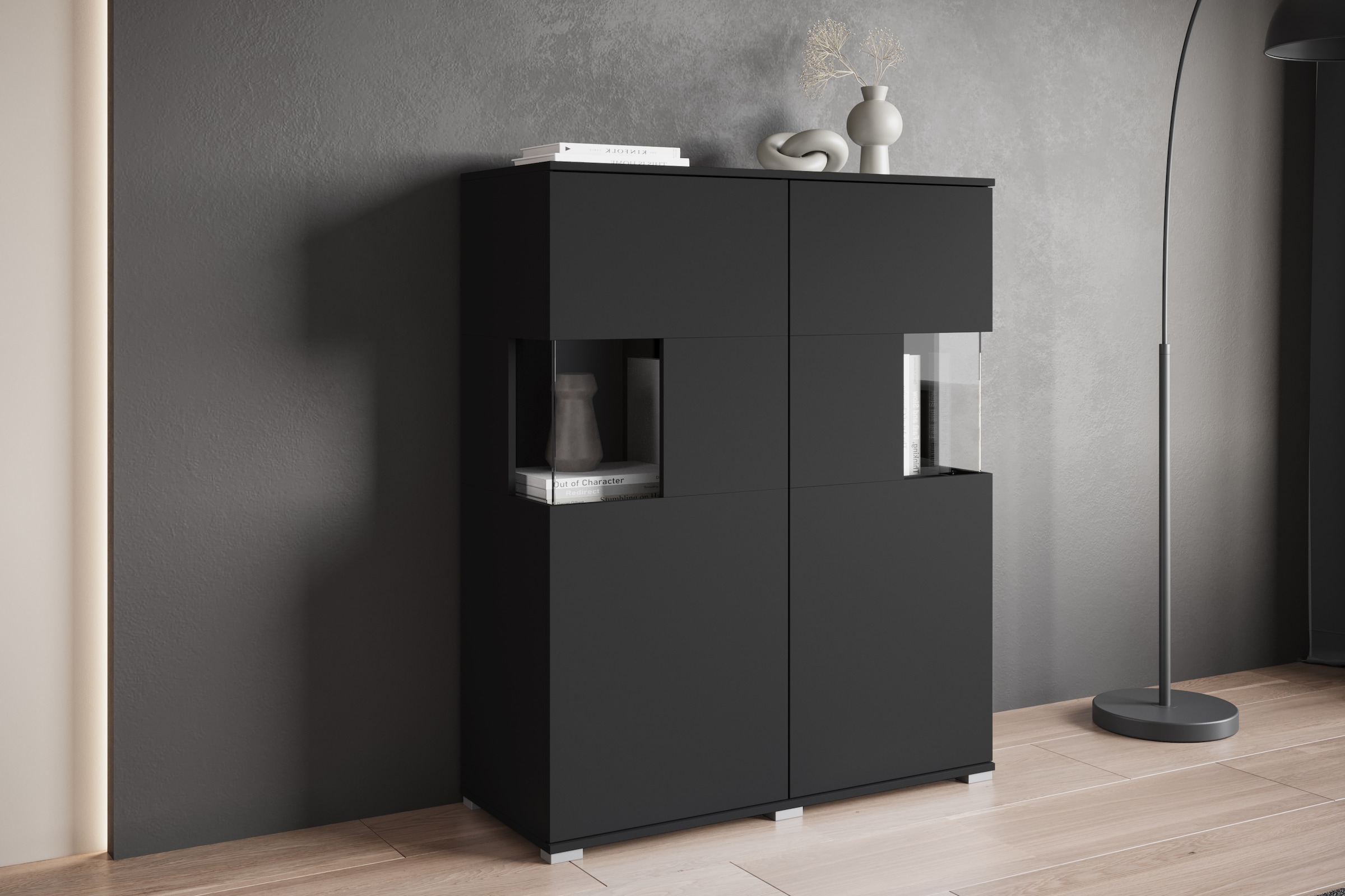 OTTO home "Kenia" 1 Stk. tlg. Modernes Highboard mit Glastüren, Breite 100 günstig online kaufen