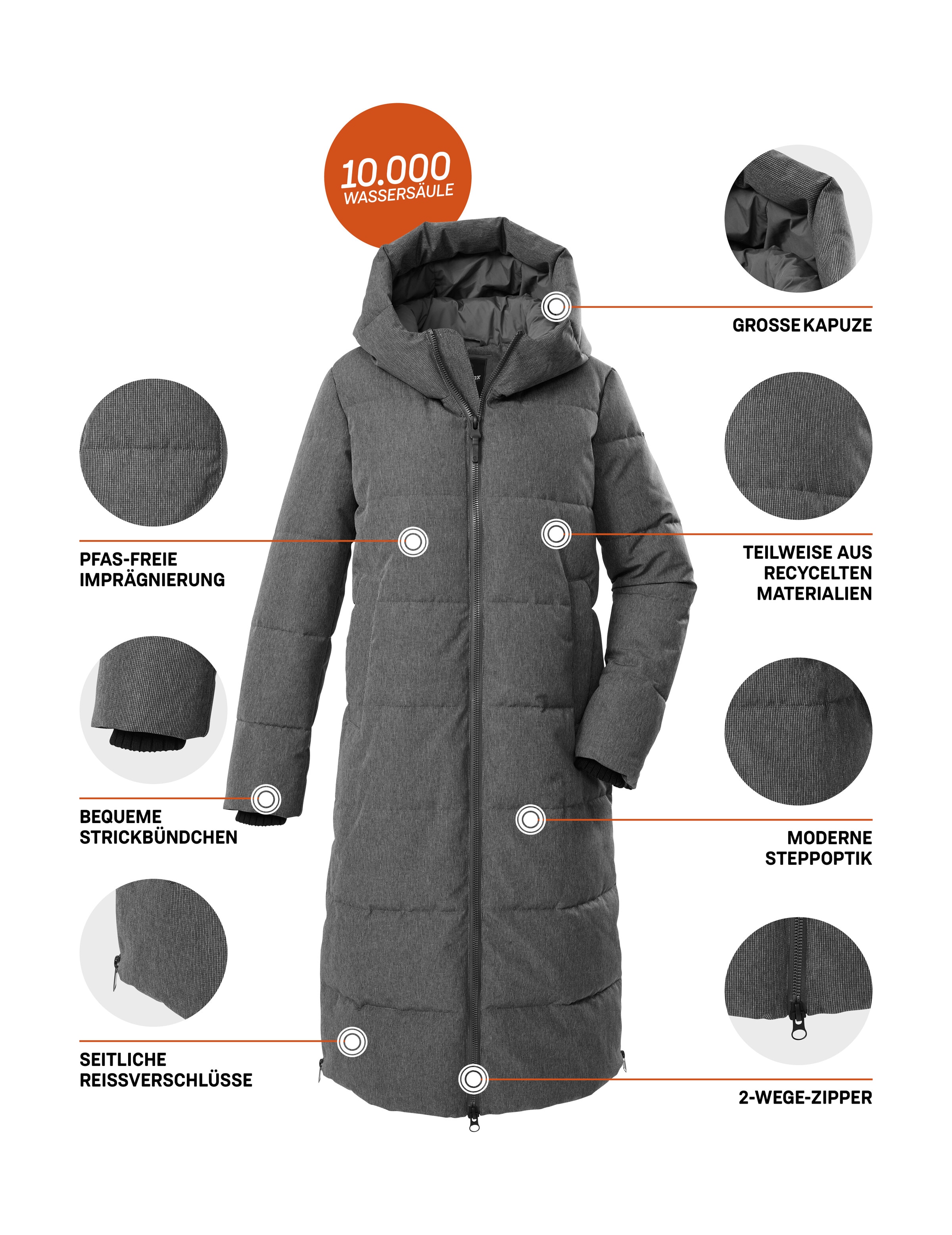 G.I.G.A. DX by killtec Steppmantel »GW 17 WMN QLTD CT« Damenmantel, wasserabweisend, winddicht, Teflon EcoElite™