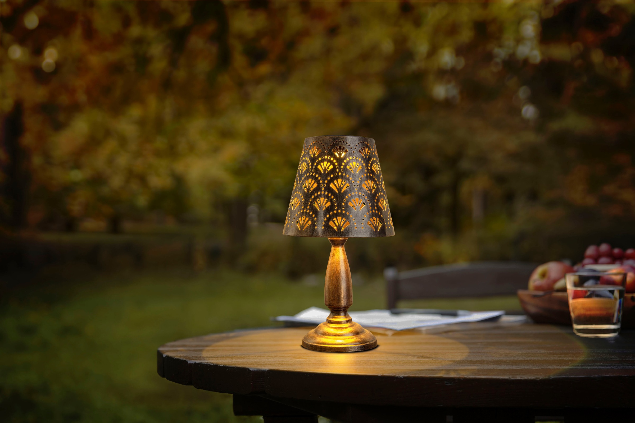 näve LED Solarleuchte "Elsa" 1 Stk. Warmweiß Tischleuchte antik-messing mit günstig online kaufen
