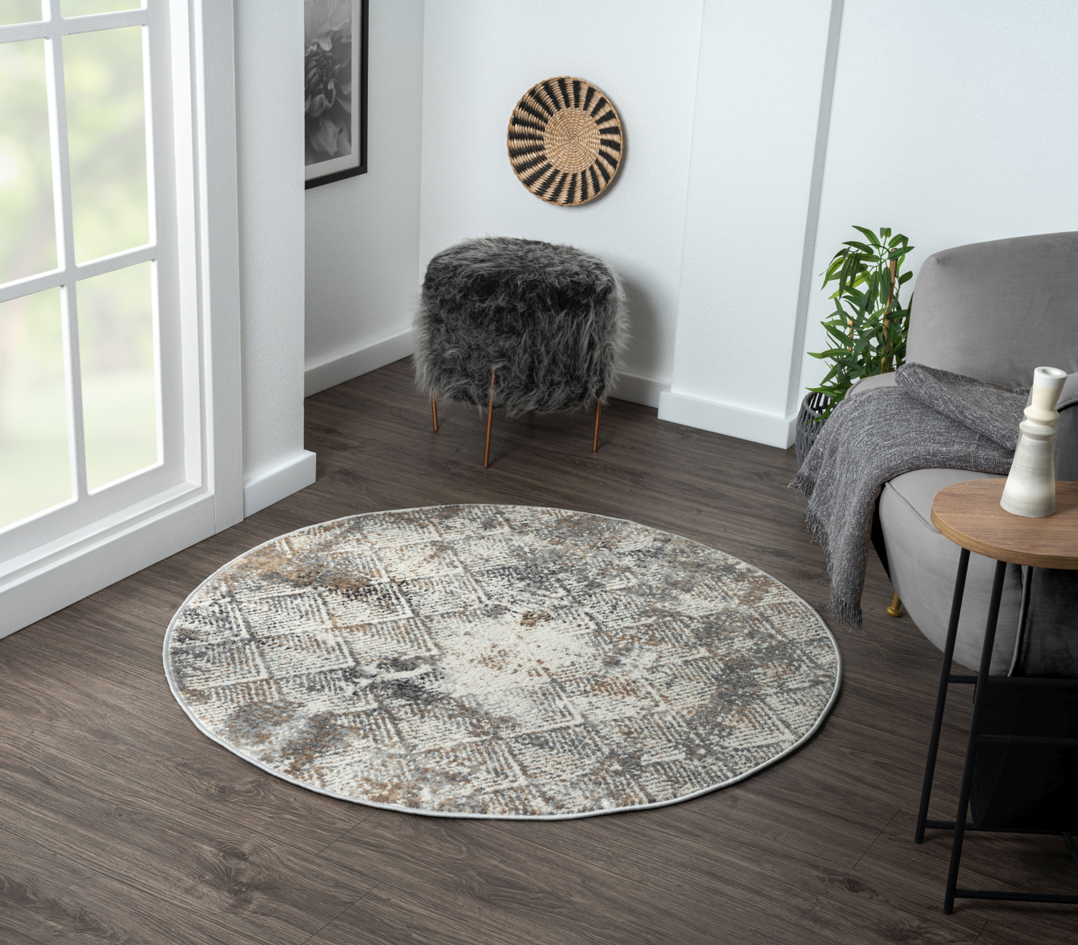 Thumbnail - Myflair Möbel & Accessoires Teppich "My Heart", rund, 8 mm Höhe, Kurzflor, Scandi-Design, besonders weich durch Microfas...
