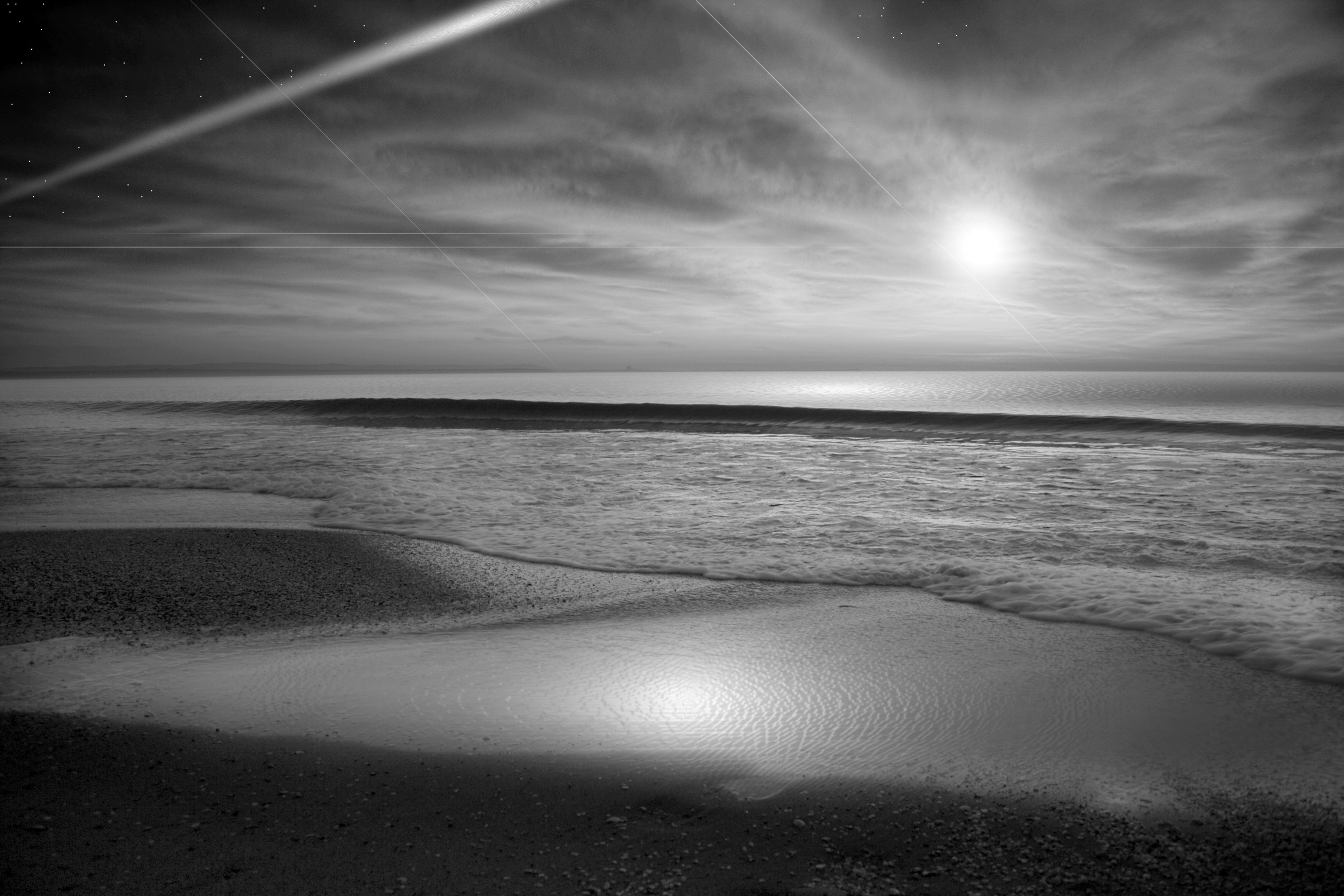 Papermoon "Strand Schwarz & Weiß"