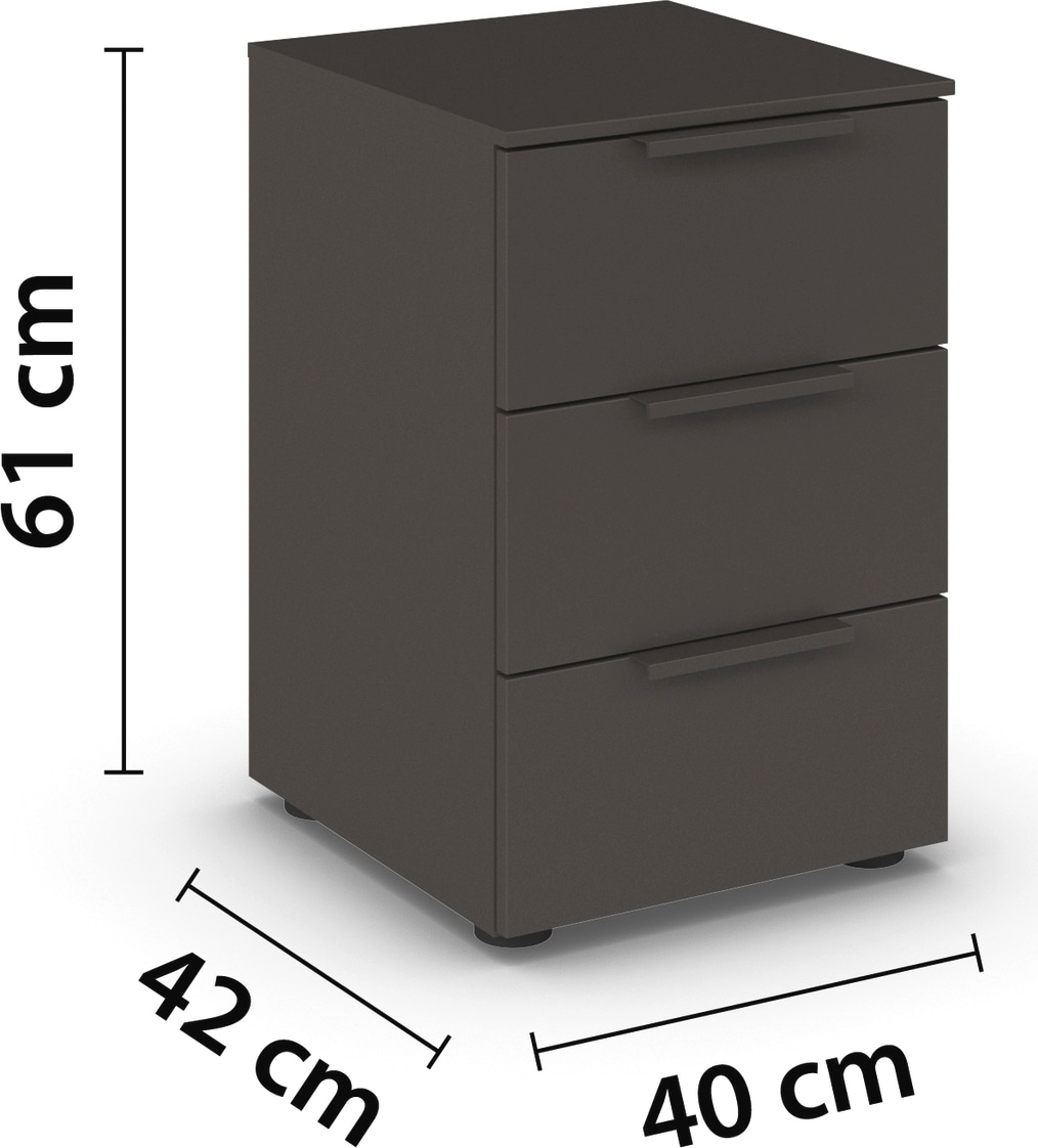 rauch Nachtkommode »Nachttisch Nachtschrank Nachtkonsole FLIPP«, (Breite 40 cm), mit 3 Schubladen und Soft-Close-Funktion