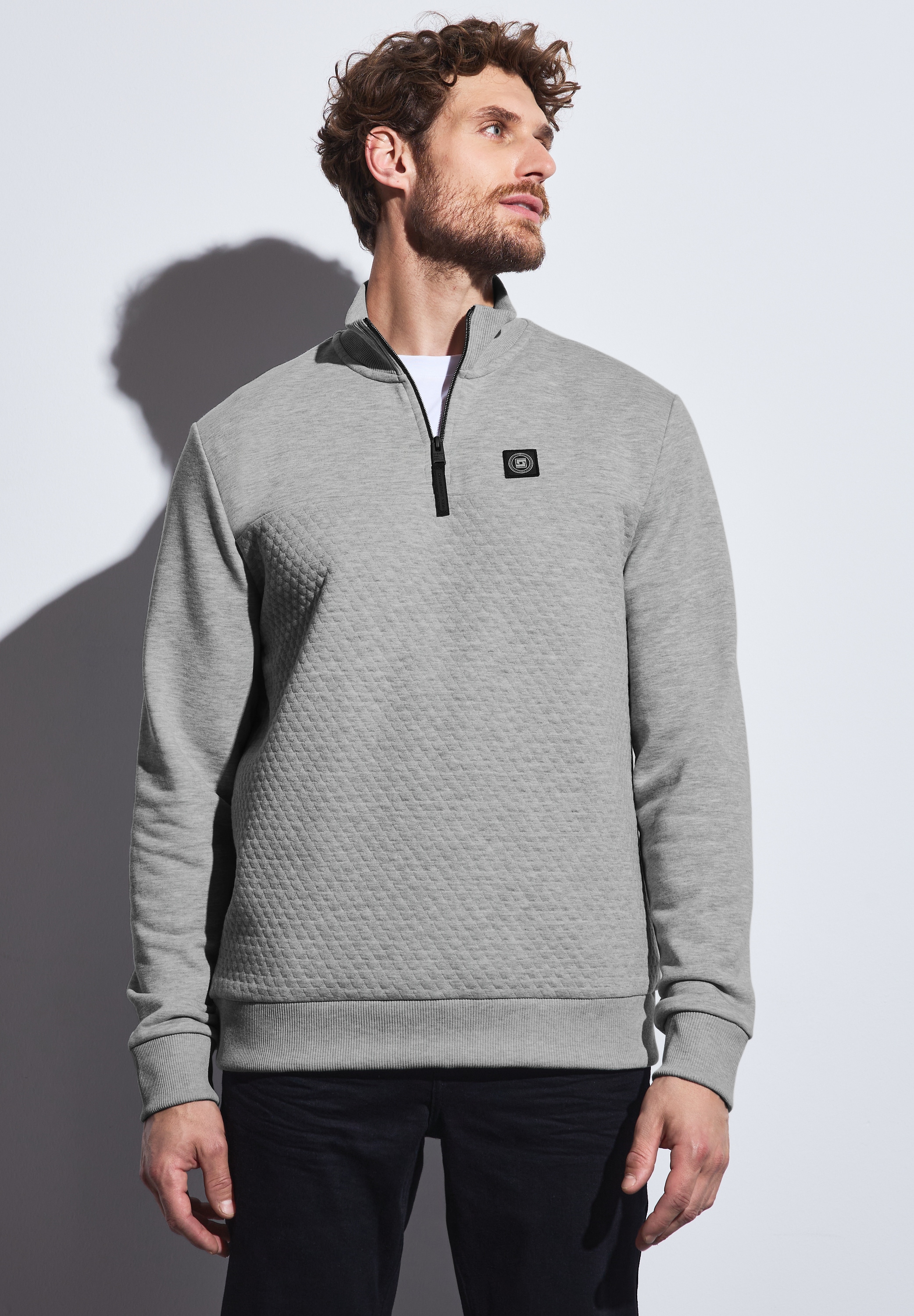 STREET ONE MEN Rollkragenpullover, mit Struktur-Muster günstig online kaufen