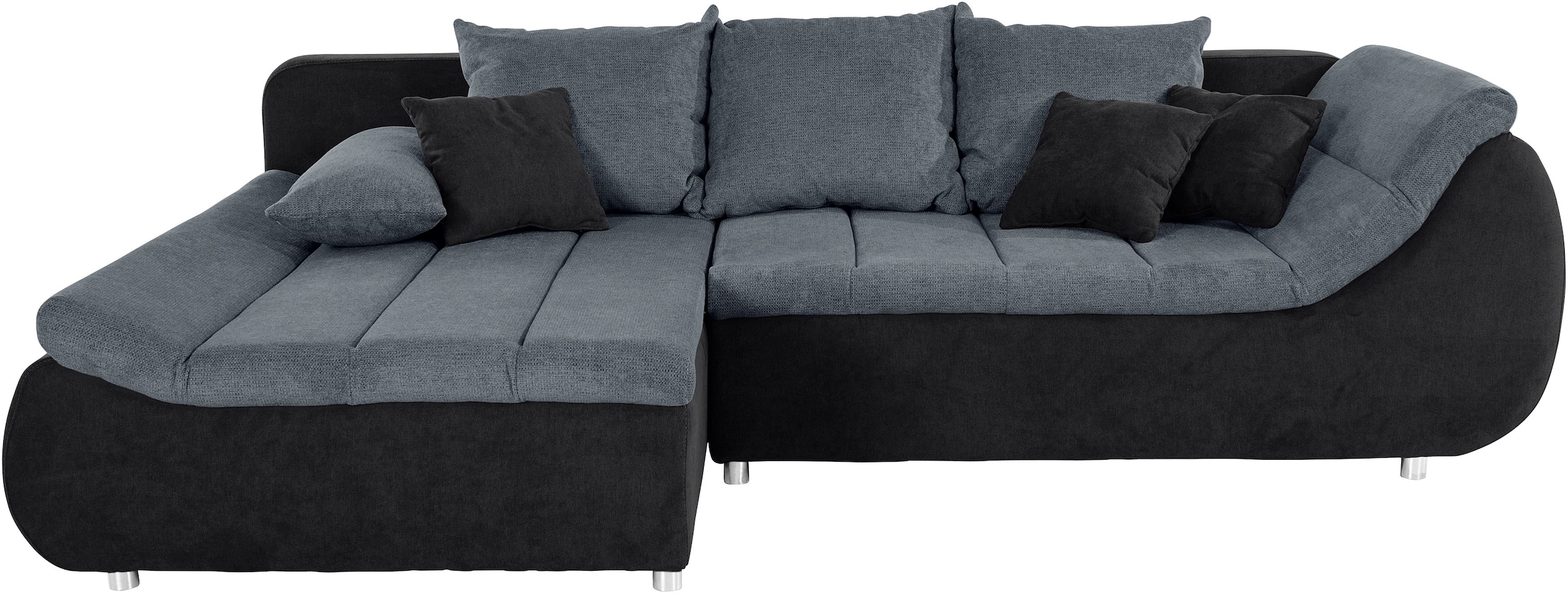 INOSIGN Ecksofa »Imola, elegant und modern, aktuelle Steppung im Sitz, bequem, L-Form«, frei im Raum stellbar, wahlweise mit Bettfunktion und Bettkasten