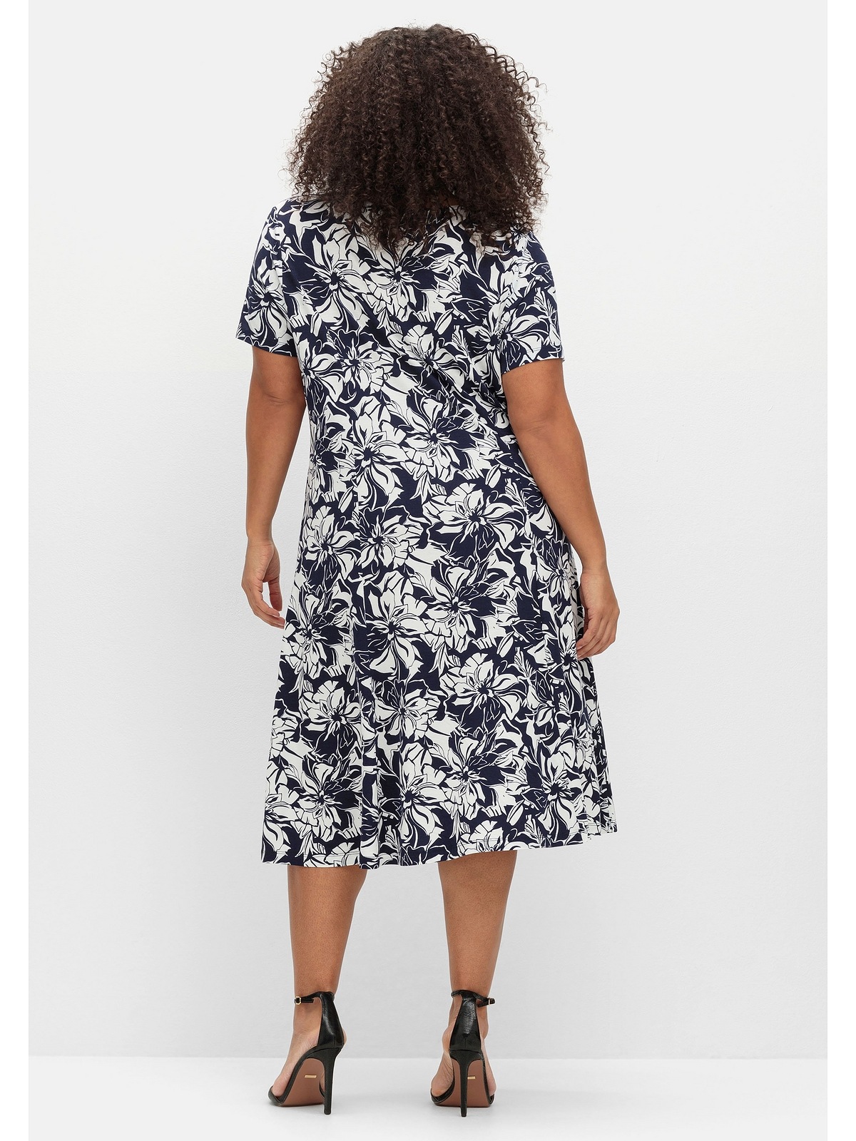 Sheego Jerseykleid "Große Größen", in A-Linie, mit Blumenprint günstig online kaufen