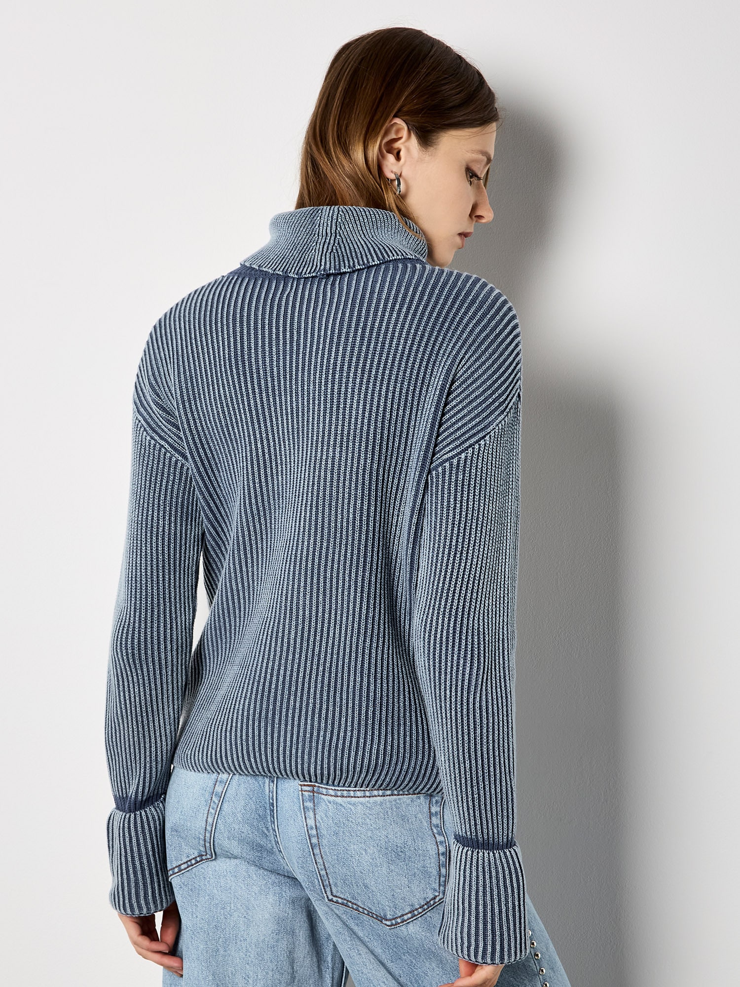 Apricot Rollkragenpullover »Rollkragenpullover« mit Rippstrick und Stonewashed-Effekt