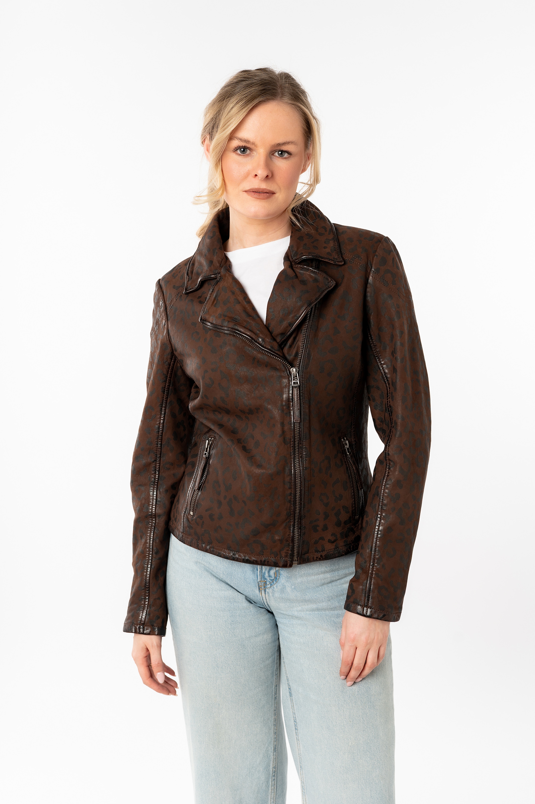 Mauritius Lederjacke "MWMeeow", mit Reverskragen, All-Over Muster günstig online kaufen