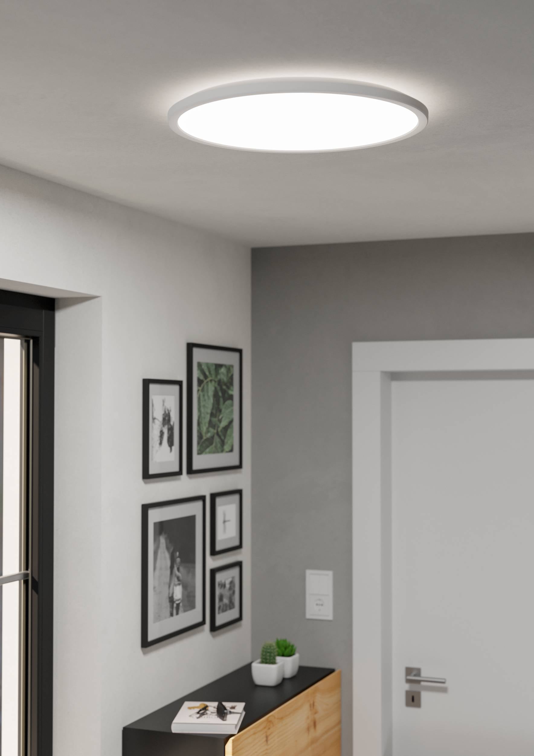 EGLO Deckenleuchte »Rovito-R Deckenlampe, Deckenbeleuchtung, Badlampe, Kunststoff, IP44« LED-Modul 1 Stk. Kaltweiß | Neutralweiß | Warmweiß Wand-/Deckenleuchte - H3,2 x Ø50 cm - weiß - 16,8W inkl.