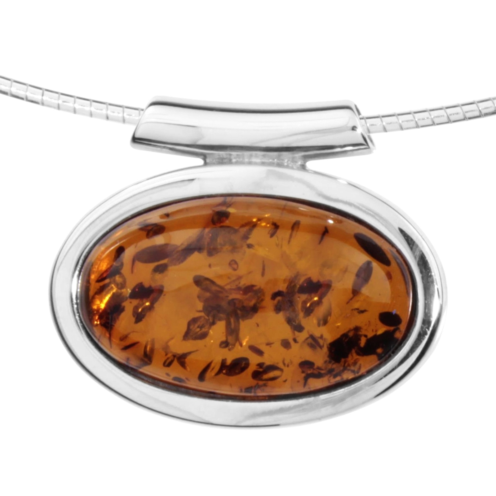 OSTSEE-SCHMUCK Damen Halsreif "Ostsee-Schmuck Halsreif mit Anhänger Birte 21 mm", 45cm, Silber 925 (Sterlingsilber), L: 42, silber, Silber 925