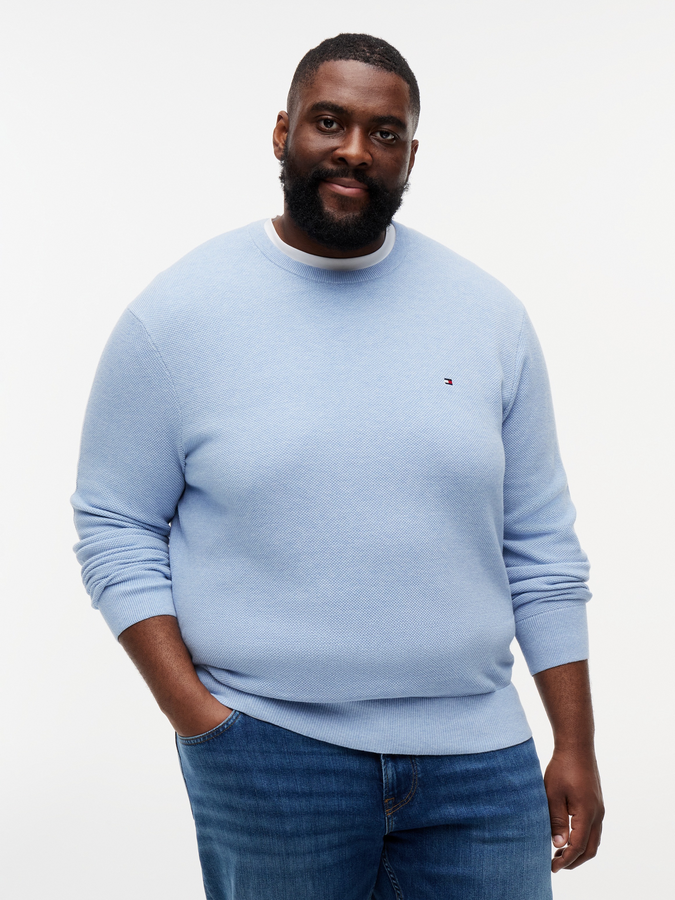 Tommy Hilfiger Big & Tall Rundhalspullover "ESSENTIAL STRUCTURE CREW NECK" günstig online kaufen