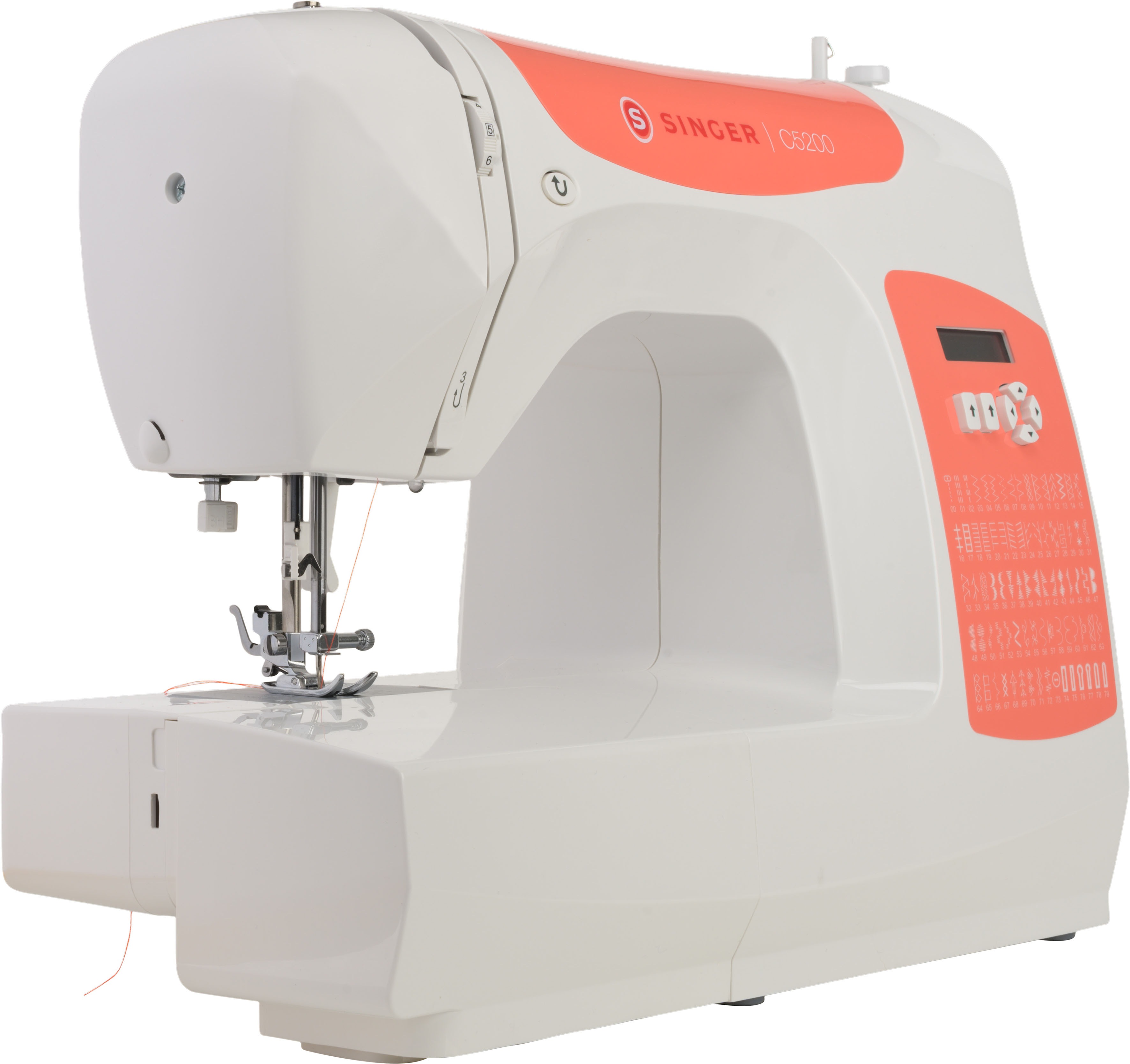 Thumbnail - Singer Computer-Nähmaschine "C5205 Orange" 60 Programme