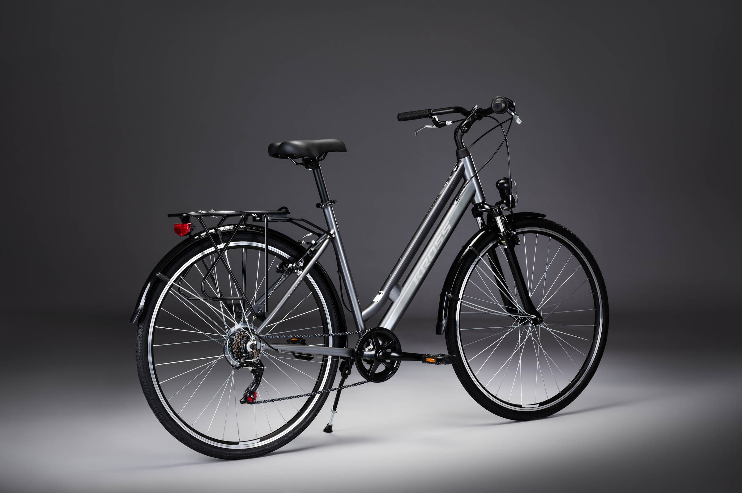 Kross Cityrad »KROSS Citybike Sentio 1.0 grau 6 Gänge«, 6 Gang, Shimano, TOURNEY TZ500 Schaltwerk, Kettenschaltung