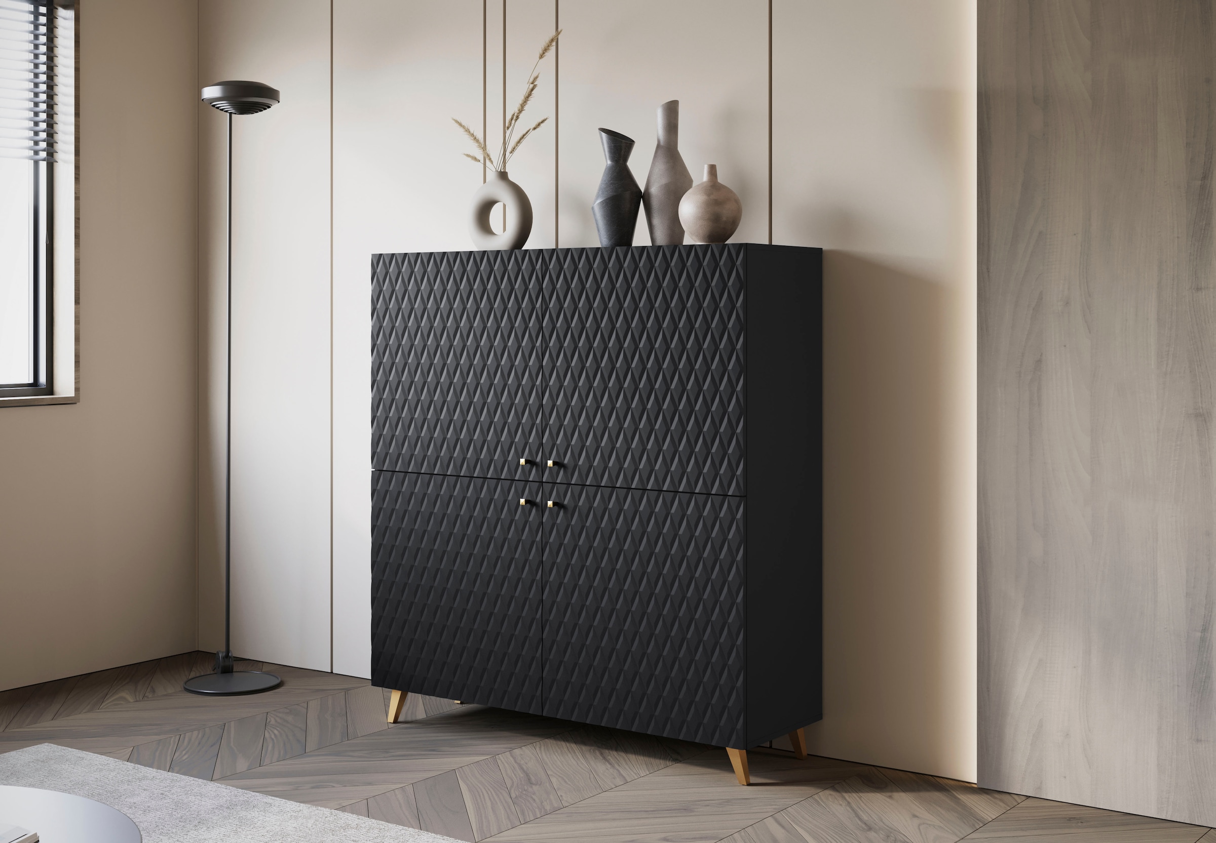 Home affaire "Phuket, Front MDF" moderne Kommode mit 4 Türen und 8 Fächern, günstig online kaufen