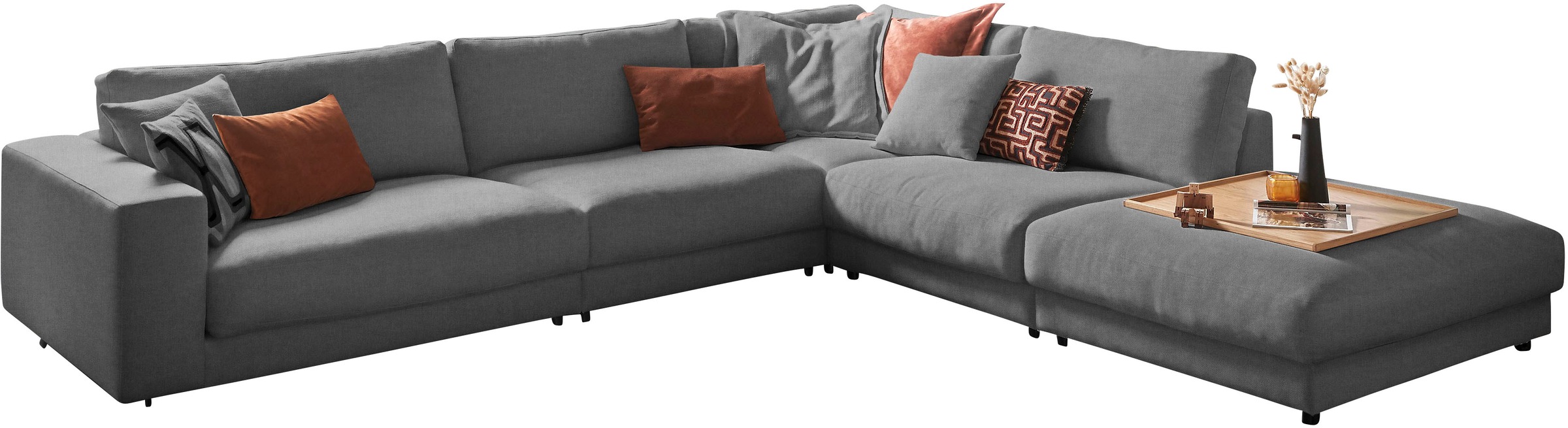 Ecksofa »Enisa II L-Form«, incl. 3 Flatterkissen, wahlweise mit Flecken-Schutz-Bezug...