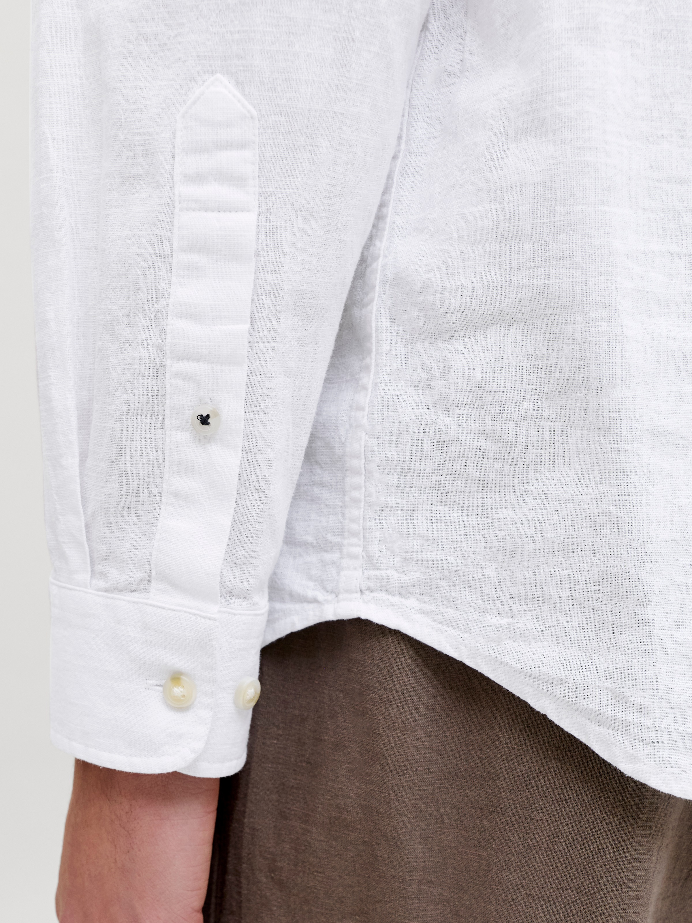 Jack & Jones Chemise à Manches Longues Esummer Linen Blend Band White S Homme 2