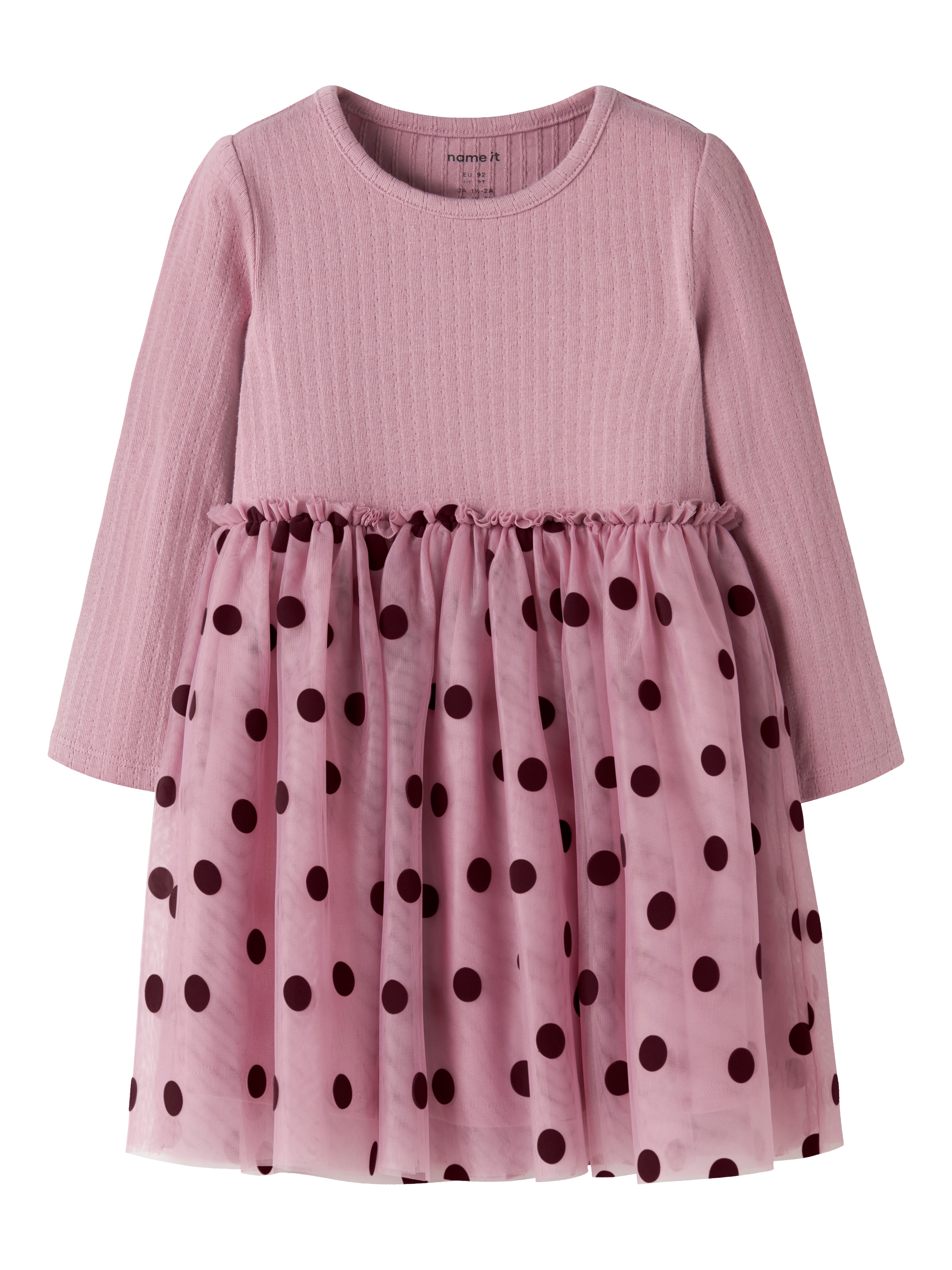 Name It Minikleid »NMFNAGINA LS TULLE DRESS« Baumwollmischung, regular fit