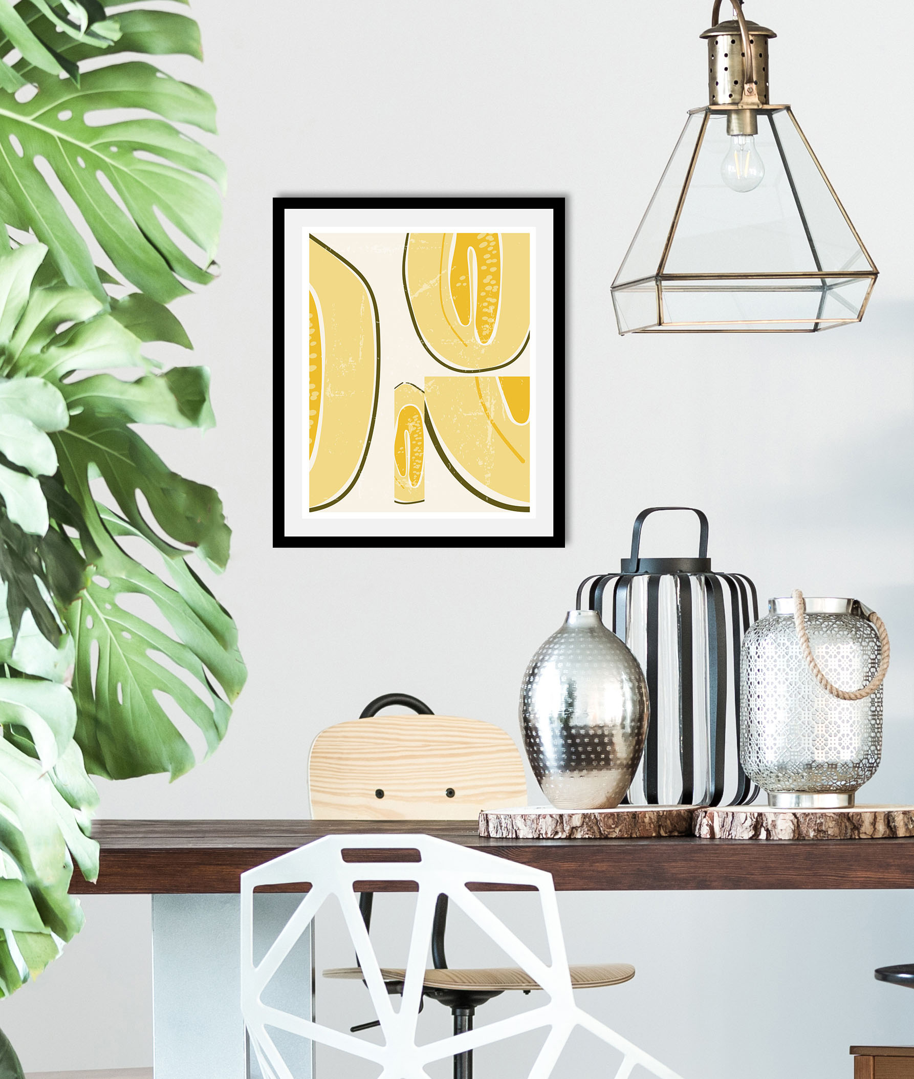 queence Bild "Fifi" Abstrakt Essen Figuren Kunst Lebensmittel Obst Obst Bilder 1 Stk. tlg. gerahmt