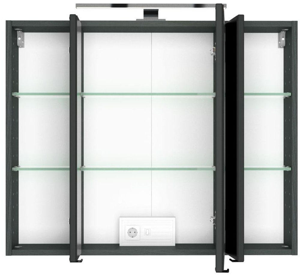 welltime Badmöbel-Set »Welltime Möbel Baabe Waschtisch-Set 3tlg. oder 5tlg.«, (3 St.), gedämpfte Scharniere und Softclose-Funktion, inklusive LED-Beleuchtung
