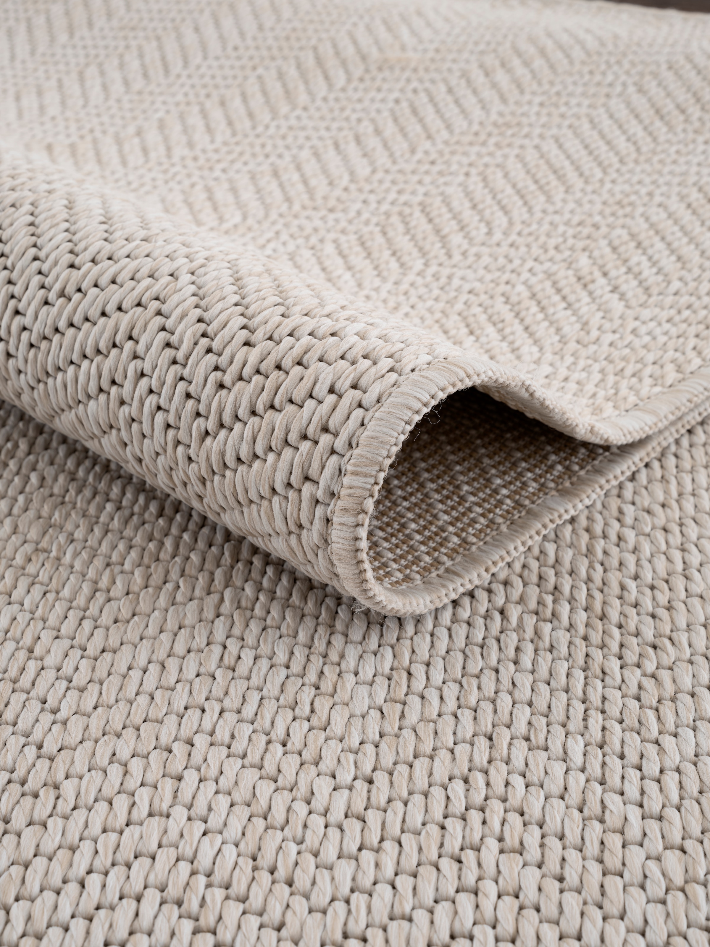 OTTO home Teppich »Nollan, In- und Outdoor geeignet, Balkon, Camping« rechteckig 8 mm Höhe Wetterfest & UV-beständig, Sisal-Optik, Esszimmer, Wohnzimmer