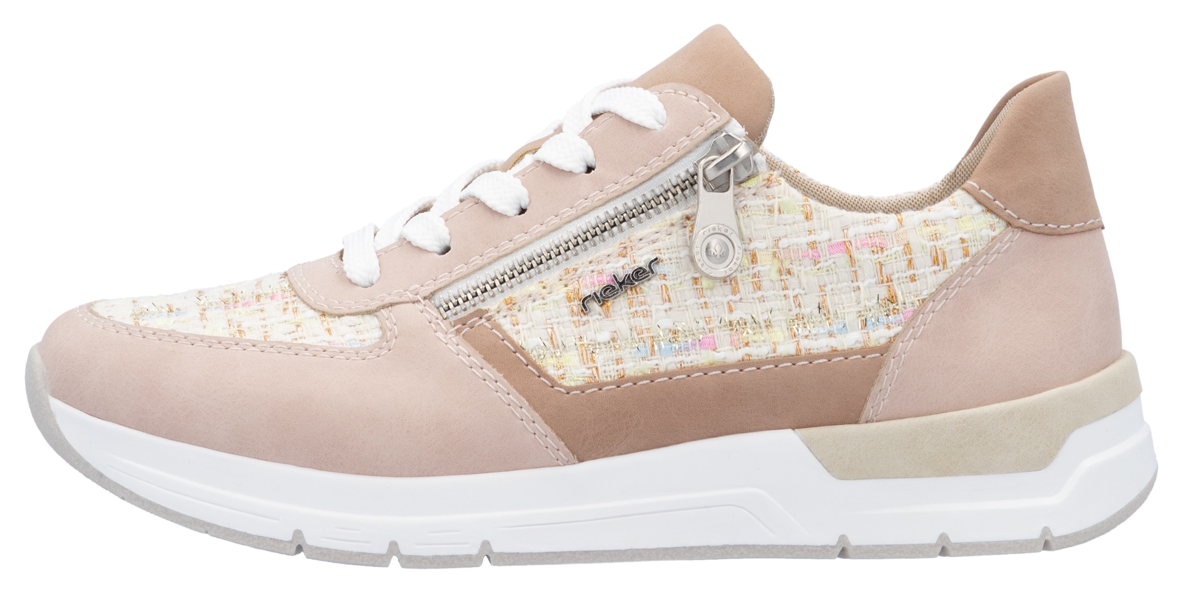 Rieker Keilsneaker, Halbschuh, Freizeitschuh, Casual-Schnürschuh im Materialmix