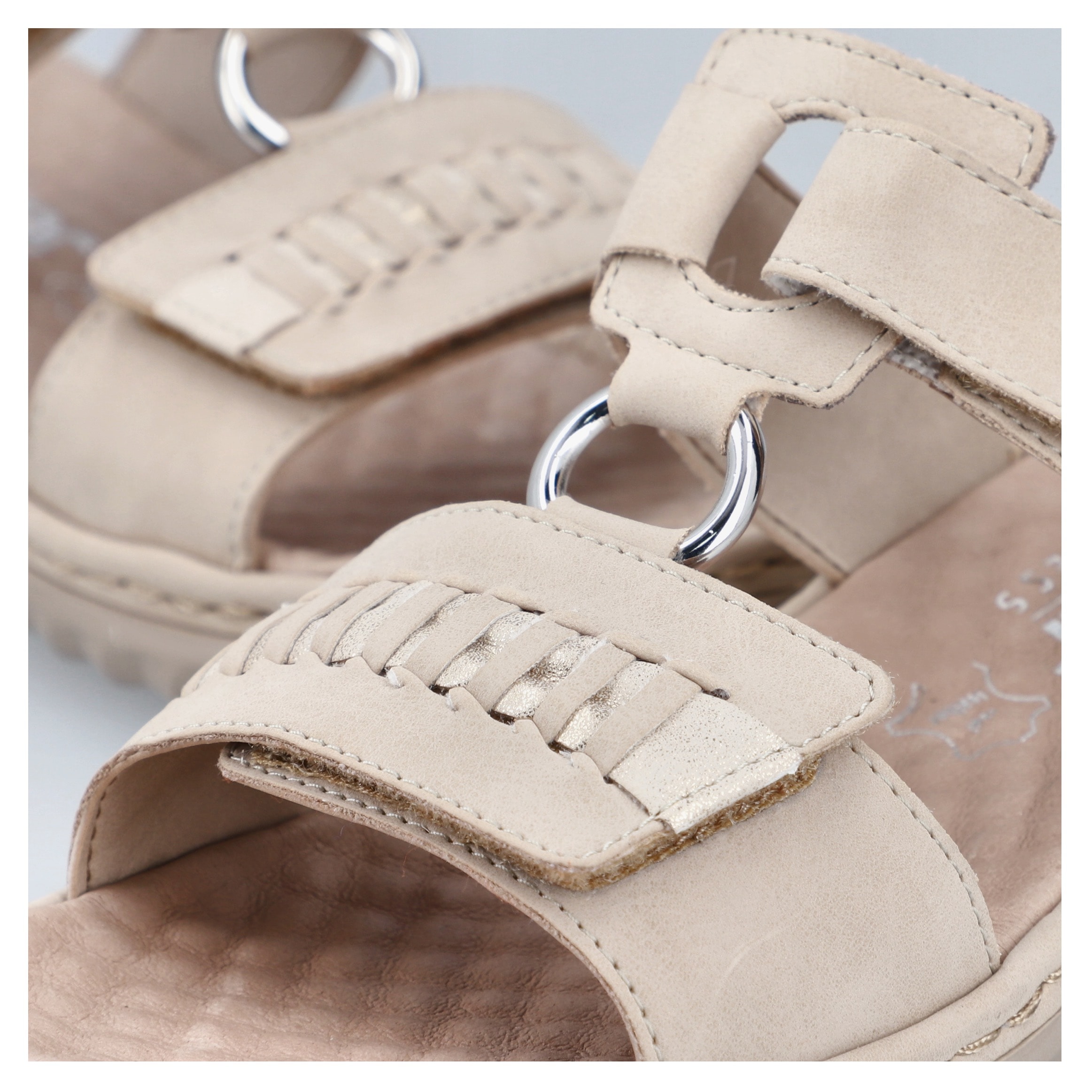 Rieker Pantolette, Sommerschuh, Strandschuh mit regulierbaren Klettverschlüssen