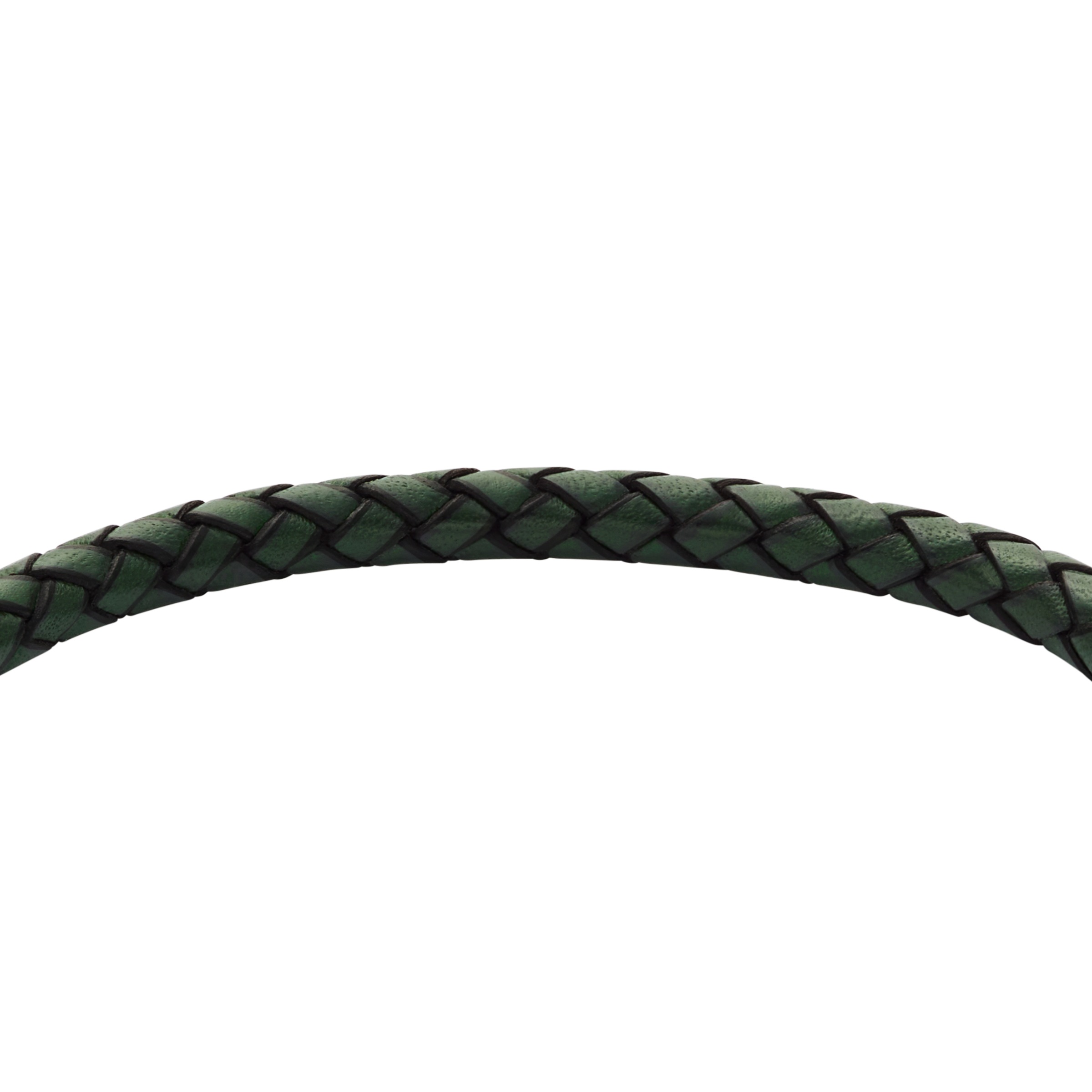 Armband FOSSIL "Schmuck Geschenk Edelstahl Leder KNOX", schwarz (edelstahlfarben, schwarz, grün), Armbänder, Damen, 21,5cm, Edelstahl Leder, Edelstahl, Leder, Armband 4