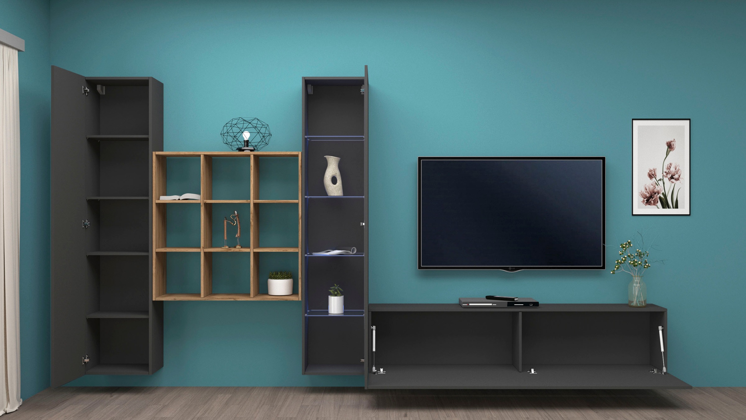 Thumbnail - Home affaire Wohnwand "Maruska" 1 Stk. tlg.