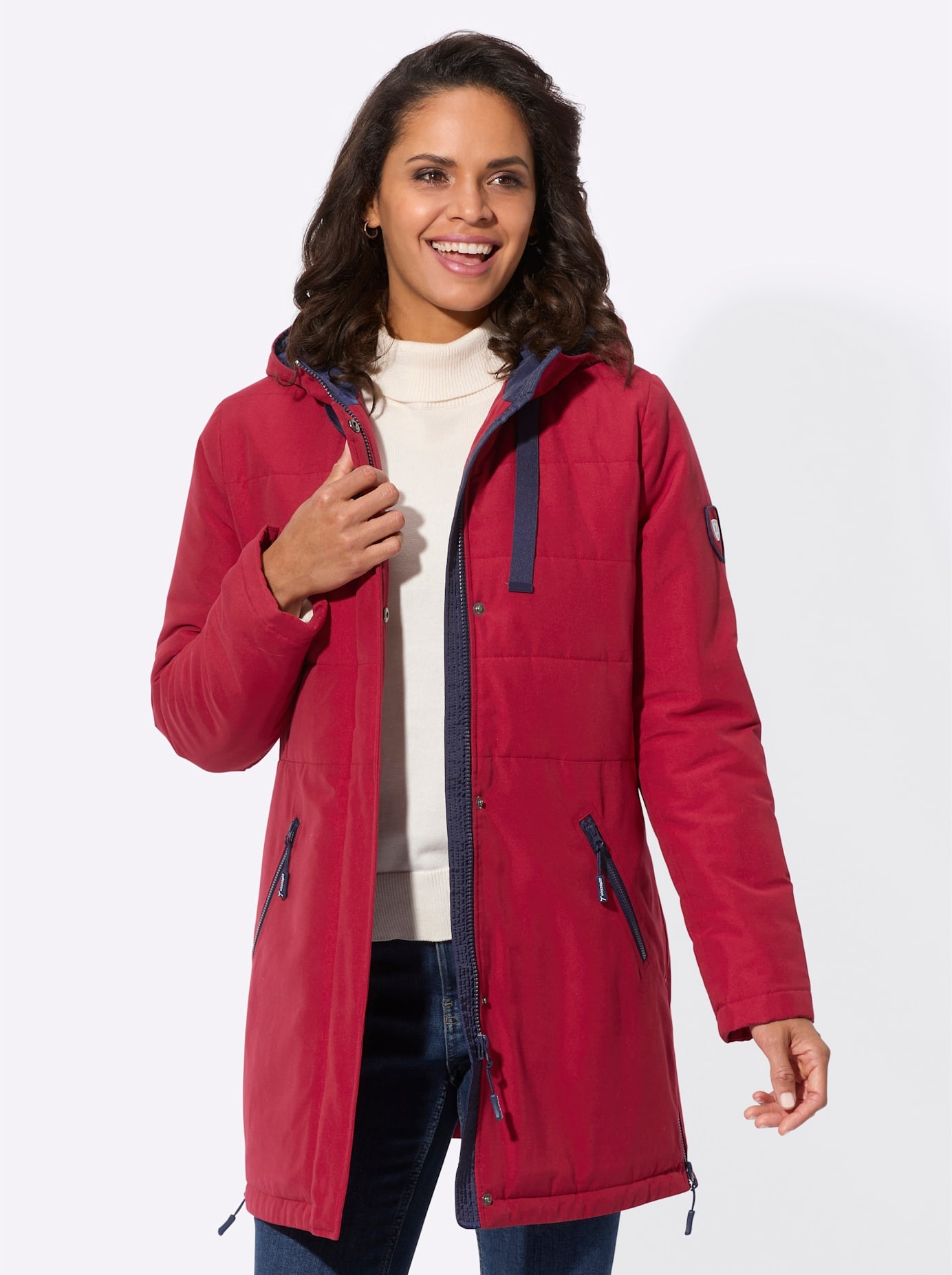 Casual Looks Langjacke, mit Kapuze günstig online kaufen