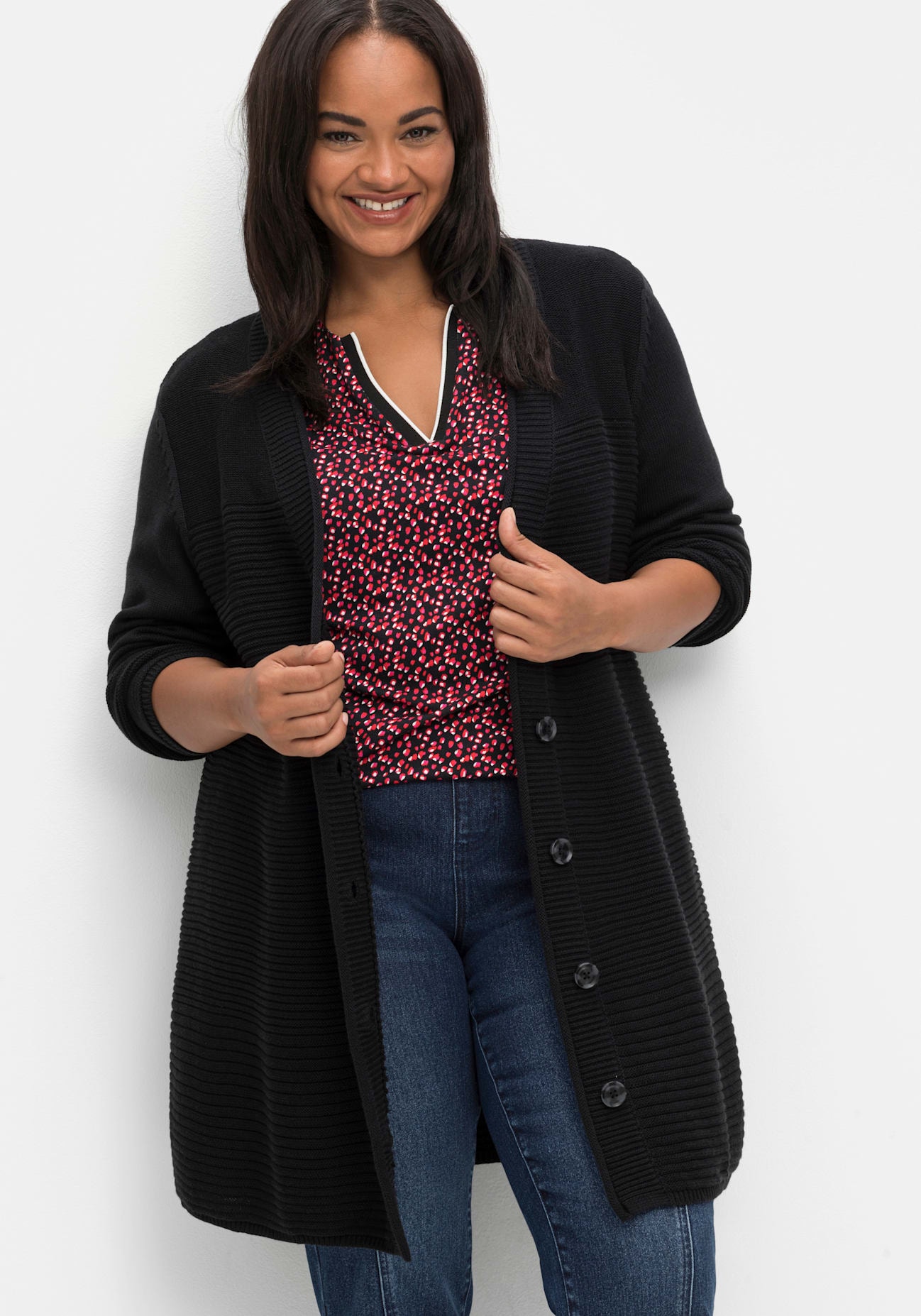 Sheego Longstrickjacke günstig online kaufen