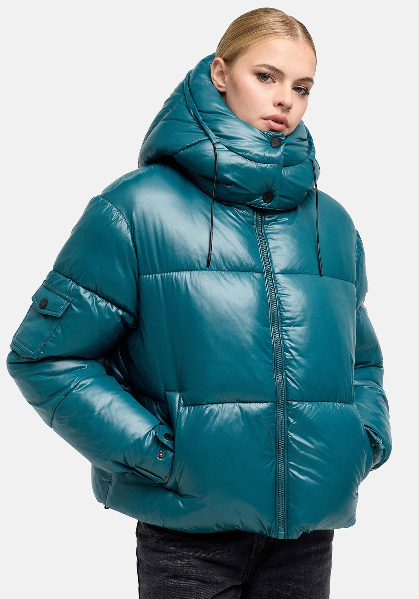 Marikoo Winterjacke »Glimini« mit Kapuze Winterjacke mit Kapuze, modische Steppung, warm gefüttert