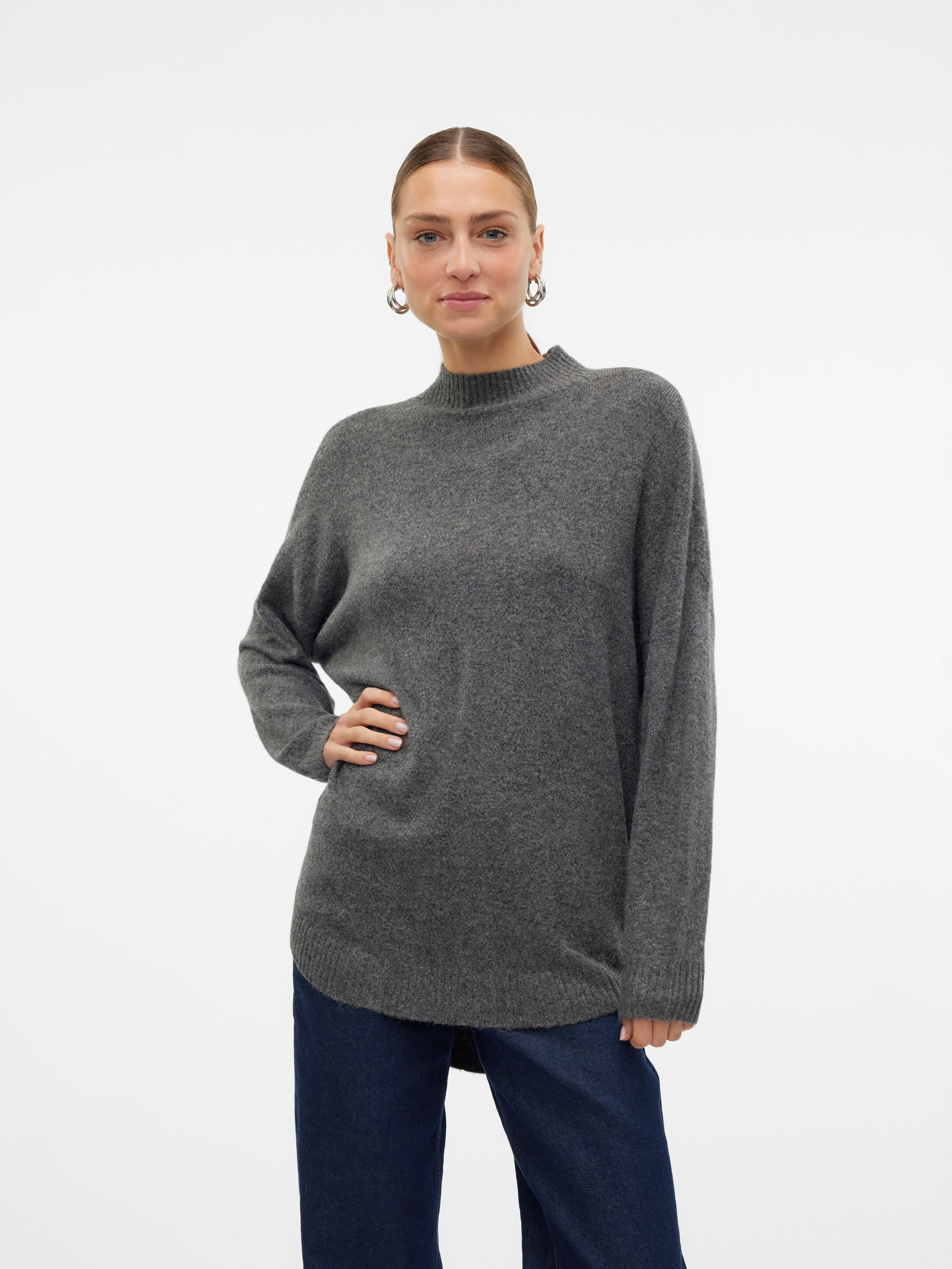 Vero Moda Strickpullover "VMPLAZA LS HIGHNECK LONG PULLOVER GA BOO" günstig online kaufen