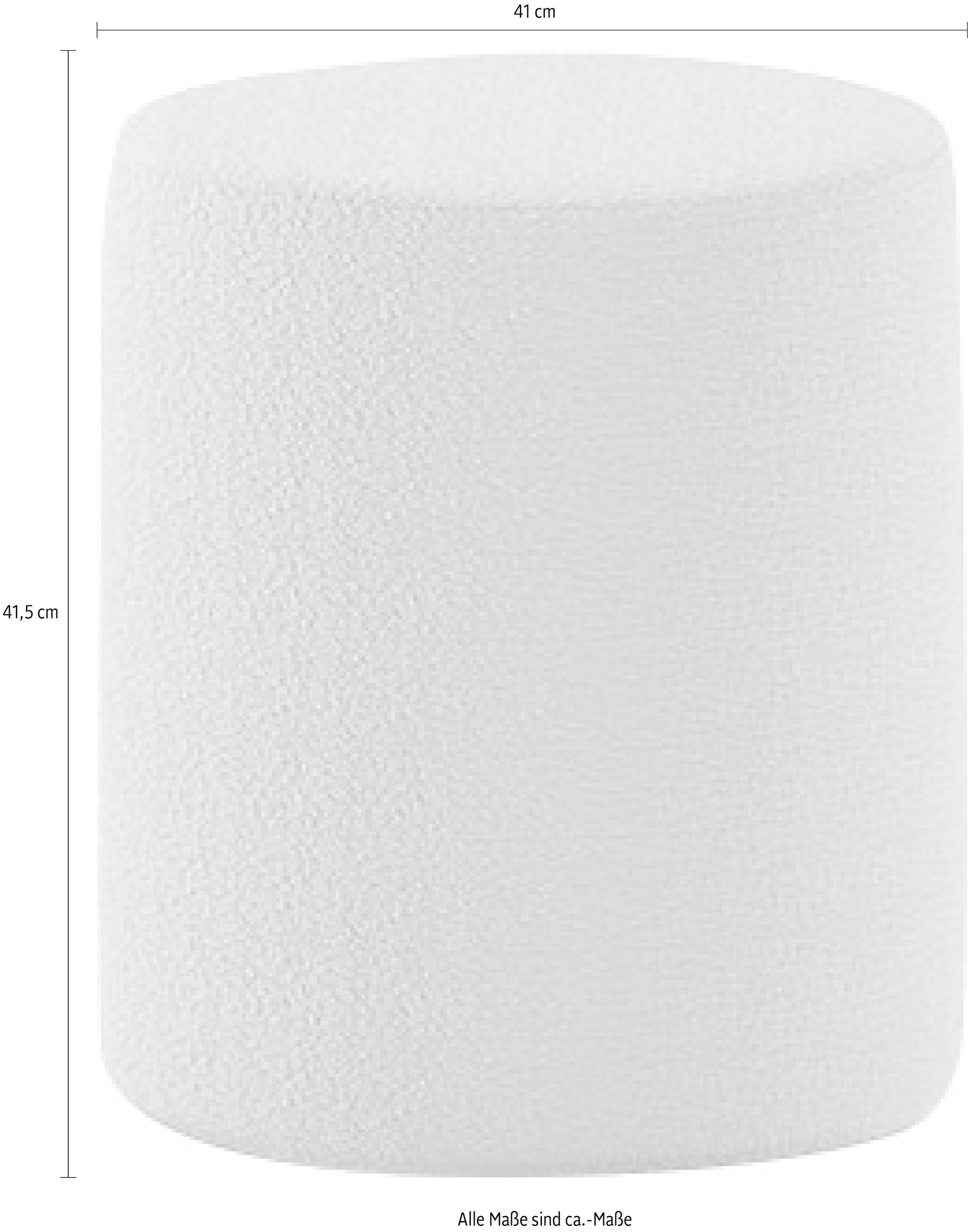 Vipack Polsterhocker »Moon«, (Made in Europe), als Sitzgelegenheit o. Nachttisch, 41 cm ∅, Bouclé Stoff, in 4 Farben