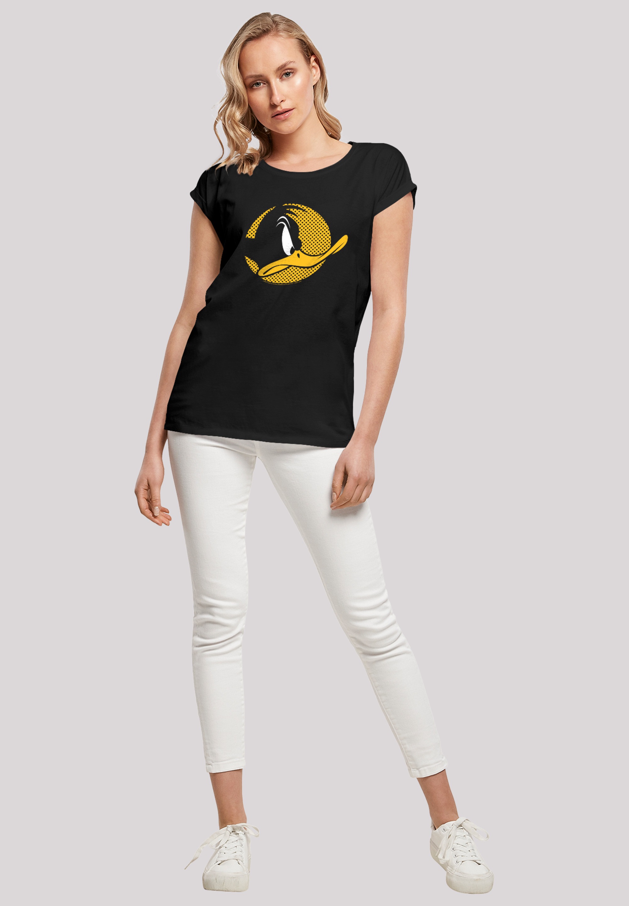 F4NT4STIC T-Shirt »Looney Tunes Daffy Duck Dotted Cartoon«, Damen,Premium Merch,Regular-Fit,Kurze Ärmel,Bedruckt