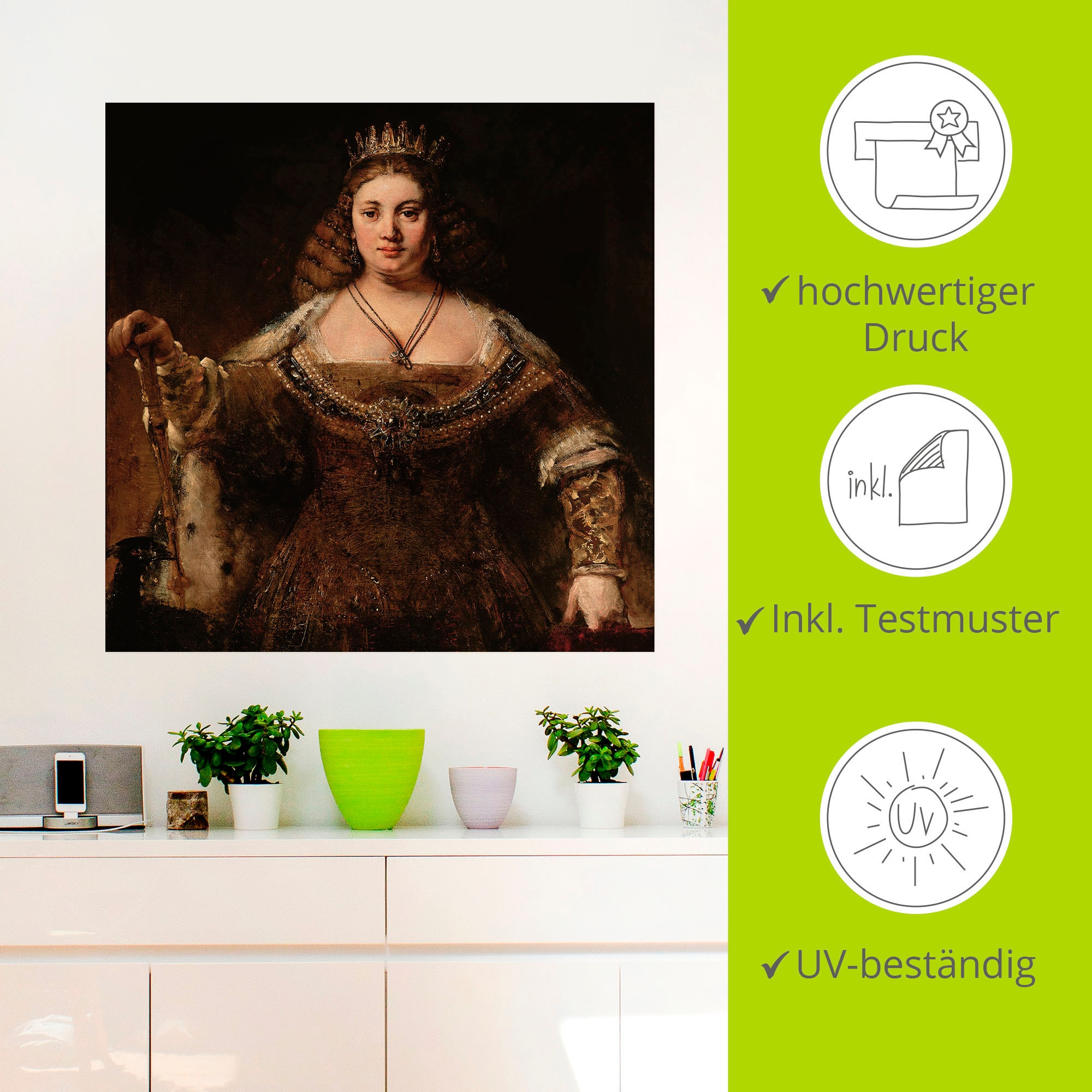 Artland Wandbild »Juno. Um 1662-65«, Bilder von Frauen, (1 St.), als Alubild, Leinwandbild, Wandaufkleber oder Poster in versch. Größen