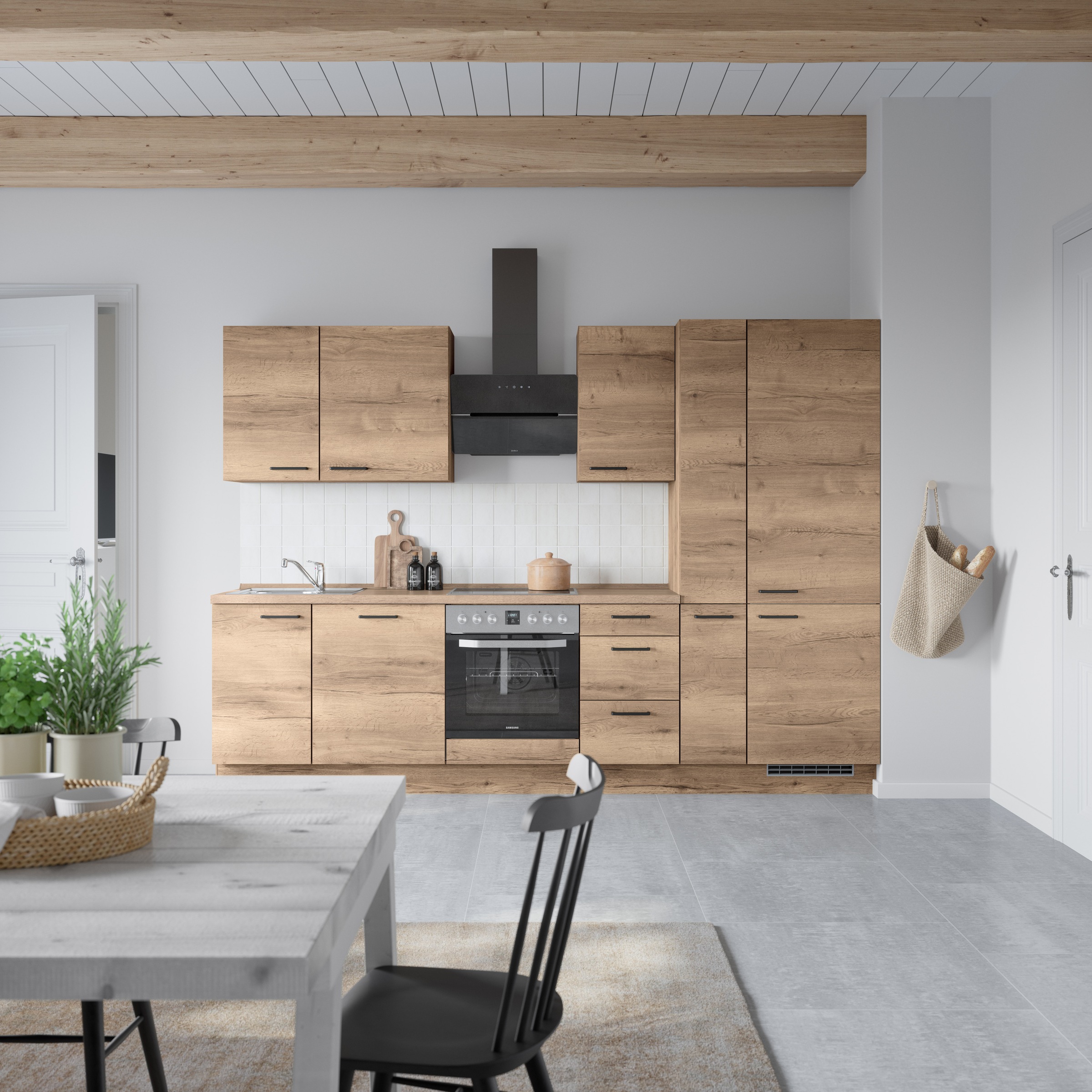 nobilia® Küchenzeile »"Structura II"«, vormontiert, Ausrichtung wählbar, Breite 300 cm, wahlw. mit E-Geräten