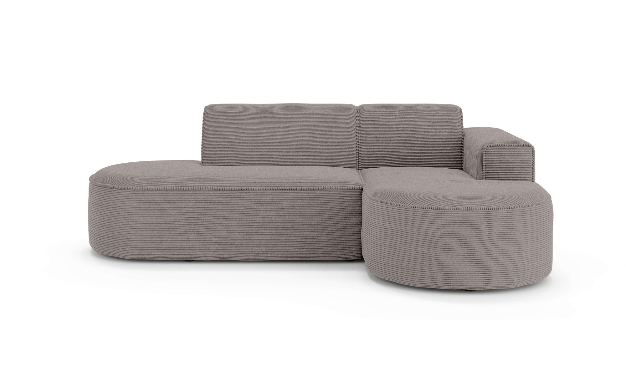 OTTO home Ecksofa »ADELLA Design-Sofa mit Recamiere rechts/links, 248/159/76 cm«, L-Form mit Wellenunterfederung, runde Form, auch in Cord