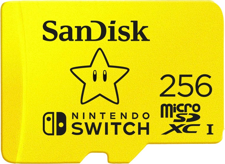 SANDISK Speicherkarte "microSDXC für Nintendo Switch 256GB", 256 GB, gelb, Speicherkarten, A1/ V30/ U3/ C10/ R100/ W90
