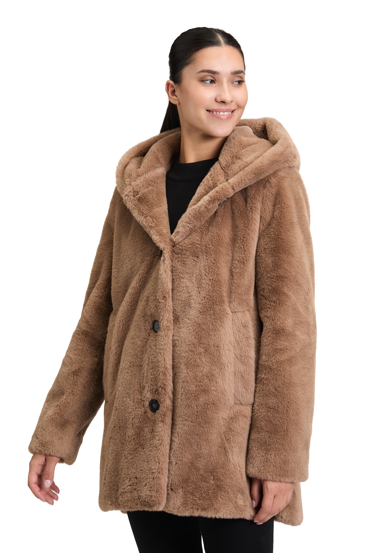 Betty Barclay Plüschjacke "Betty Barclay Damen Plüschjacke mit Kapuze", mit günstig online kaufen