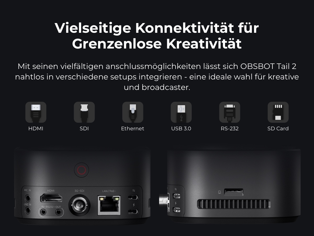 OBSBOT Camcorder »Tail 2« Bluetooth | LAN (Ethernet) 5 fachx opt. Zoom