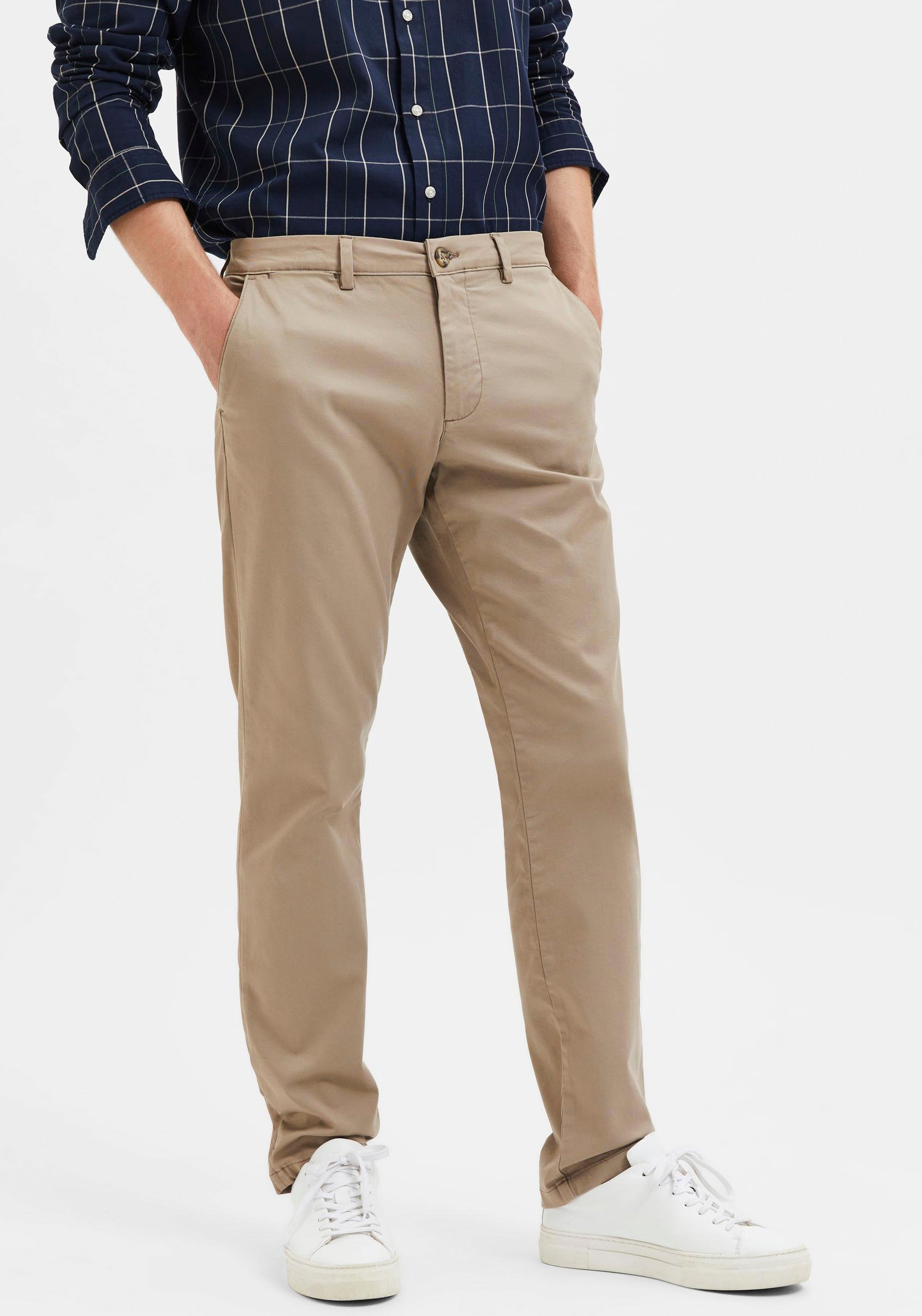 SELECTED Chinos "SLH175-SLIM NEW MILES FLEX PANT NOOS" Baumwollmischung, slim fitslim fit