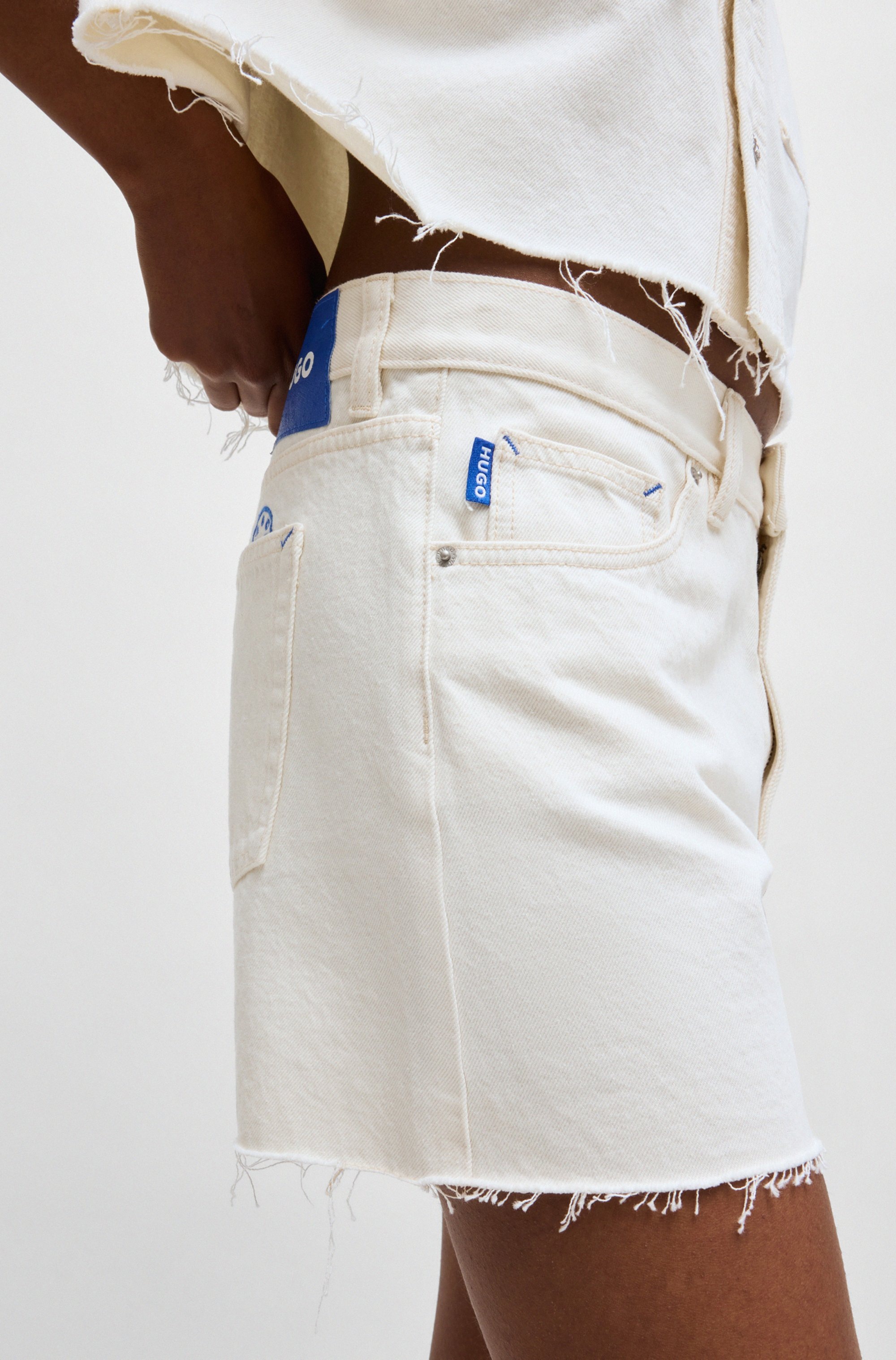 HUGO Blue Shorts »Gimusa_1_B«, mit geschnittener Kante am Saum